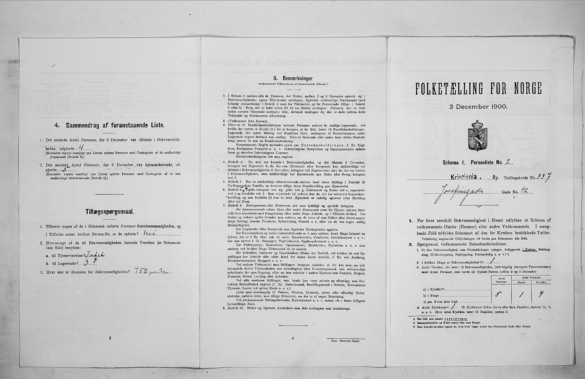 SAO, Folketelling 1900 for 0301 Kristiania kjøpstad, 1900, s. 44445