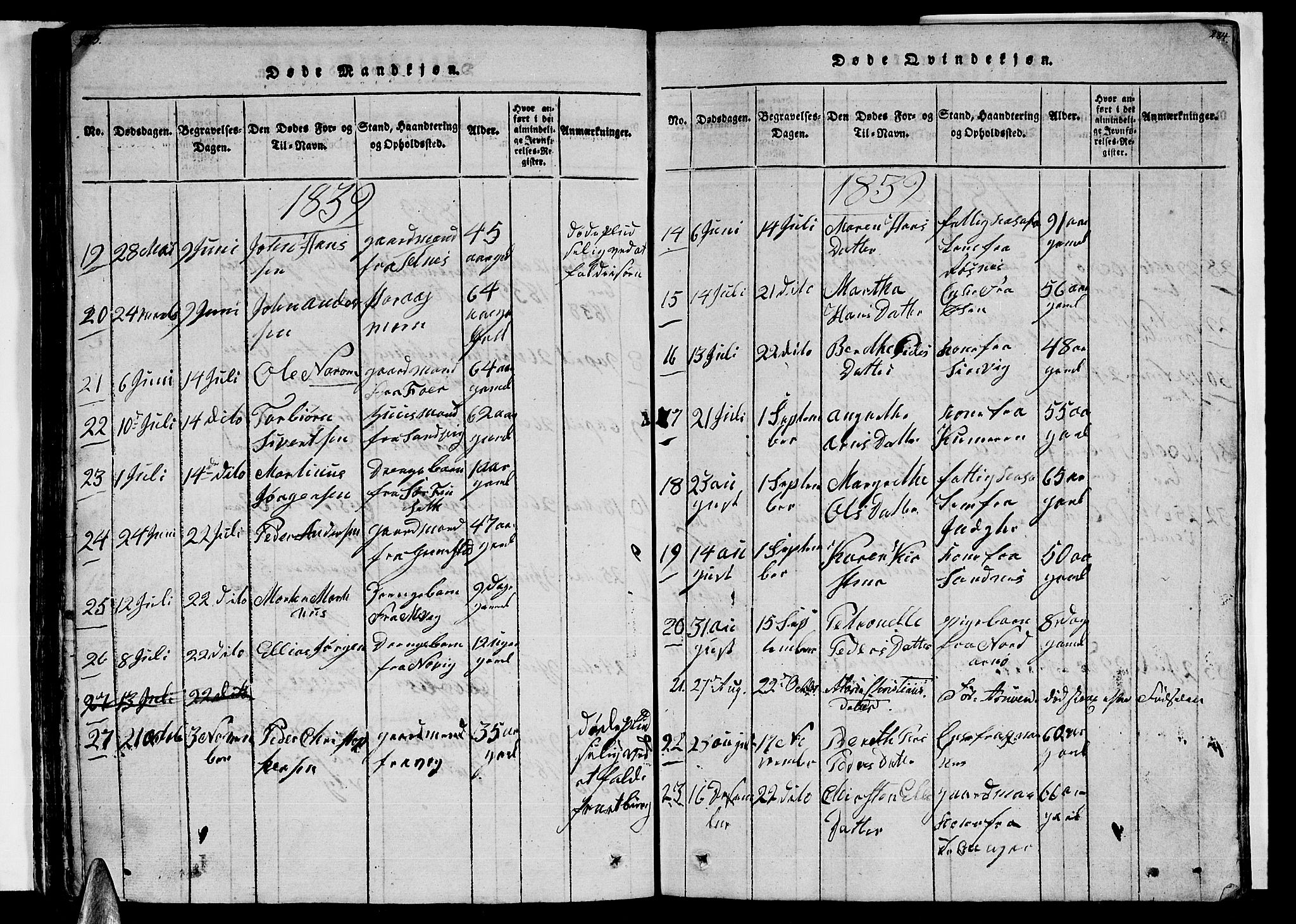 Ministerialprotokoller, klokkerbøker og fødselsregistre - Nordland, AV/SAT-A-1459/805/L0105: Klokkerbok nr. 805C01, 1820-1839, s. 283-284