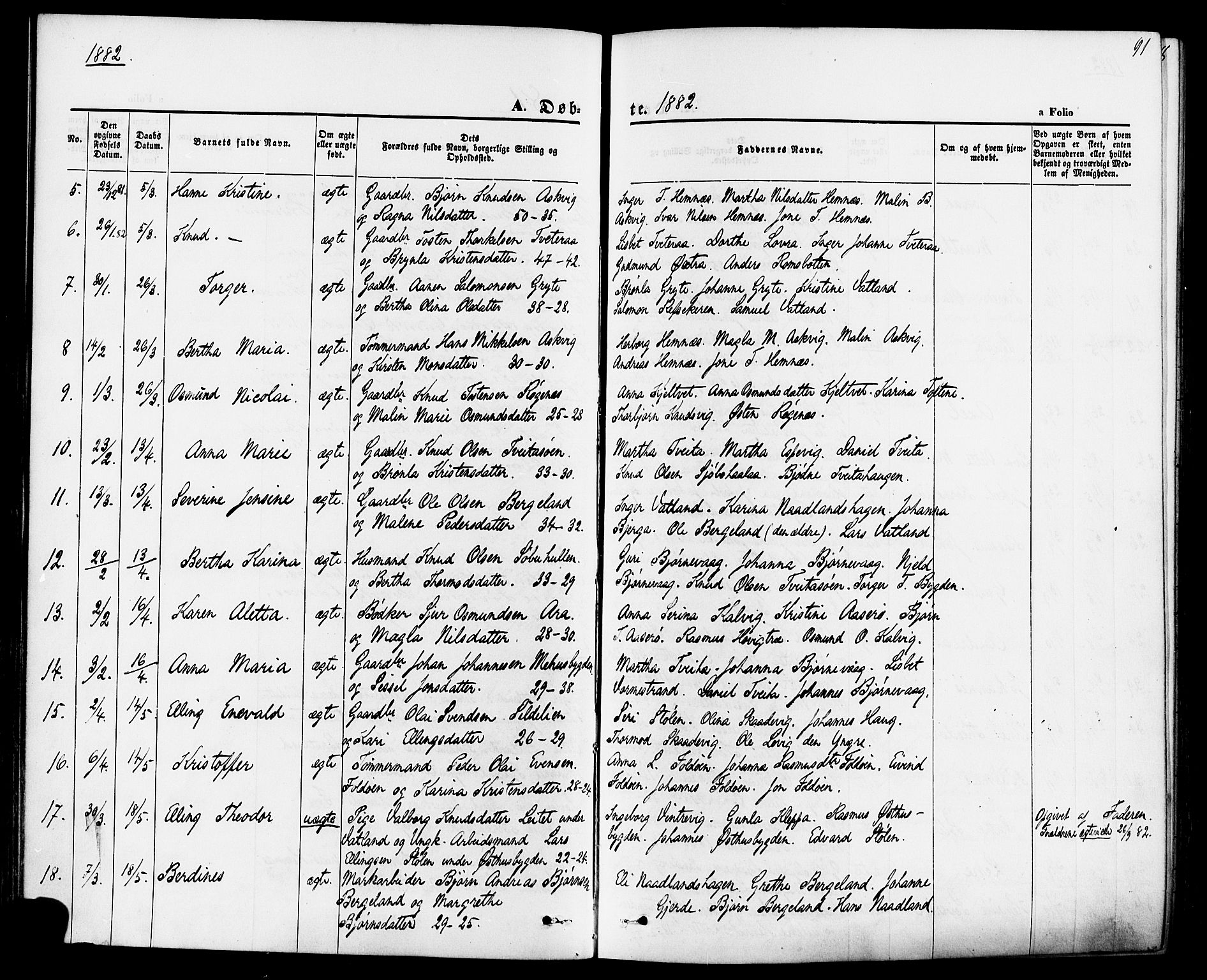 Jelsa sokneprestkontor, AV/SAST-A-101842/01/IV: Ministerialbok nr. A 8, 1867-1883, s. 91