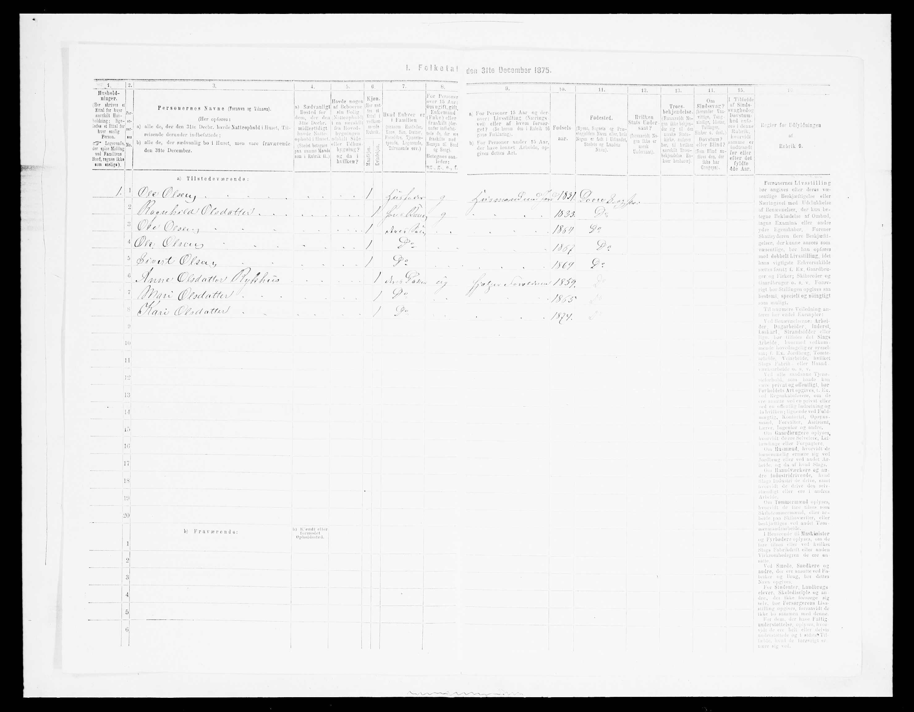 SAH, Folketelling 1875 for 0511P Dovre prestegjeld, 1875, s. 477