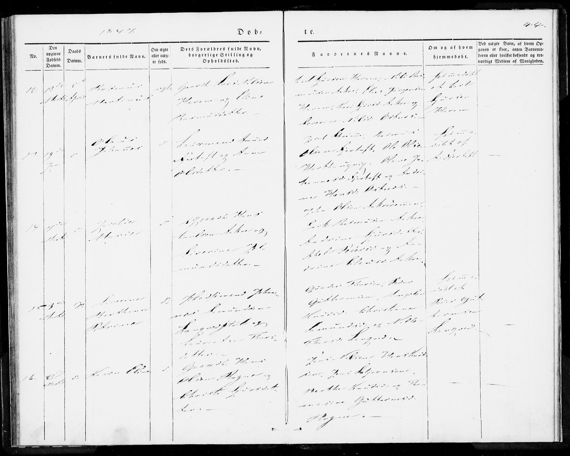 Ministerialprotokoller, klokkerbøker og fødselsregistre - Møre og Romsdal, AV/SAT-A-1454/536/L0496: Ministerialbok nr. 536A05, 1840-1847, s. 44