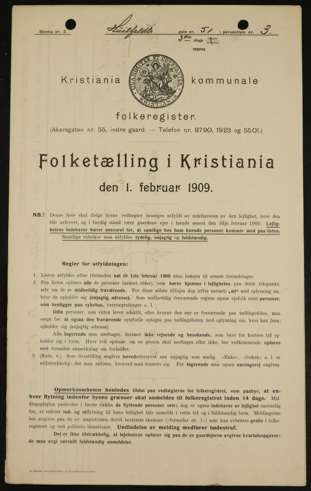 OBA, Kommunal folketelling 1.2.1909 for Kristiania kjøpstad, 1909, s. 38350