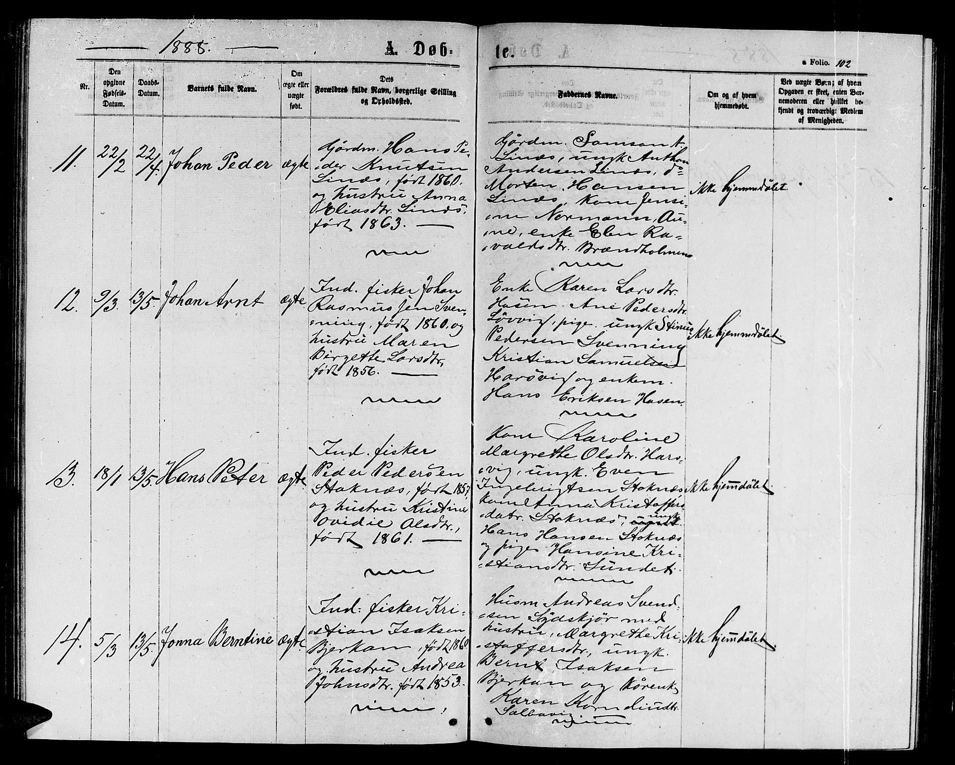 Ministerialprotokoller, klokkerbøker og fødselsregistre - Sør-Trøndelag, SAT/A-1456/656/L0695: Klokkerbok nr. 656C01, 1867-1889, s. 102