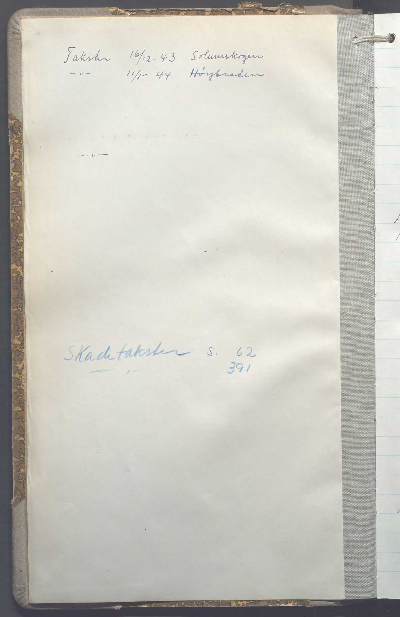 Lensmennene i Aker, OBA/A-10133/F/Fc/L0035: Branntakstprotokoll, 1943-1946