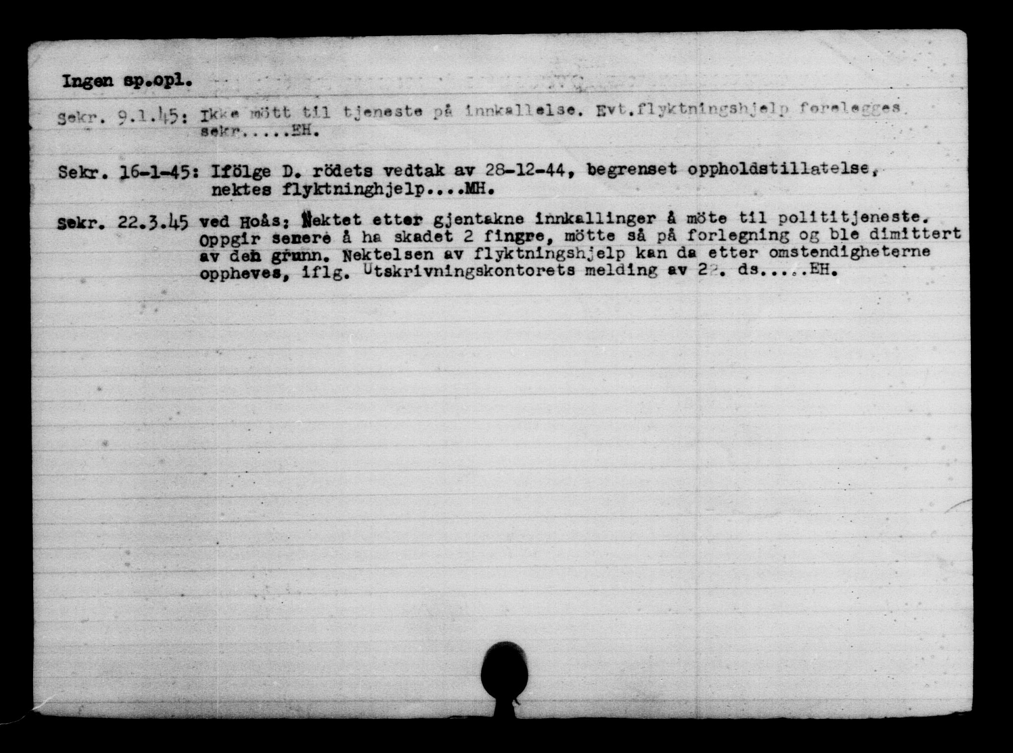 Den Kgl. Norske Legasjons Flyktningskontor, AV/RA-S-6753/V/Va/L0004: Kjesäterkartoteket.  Flyktningenr. 3496-6610, 1940-1945, s. 3137