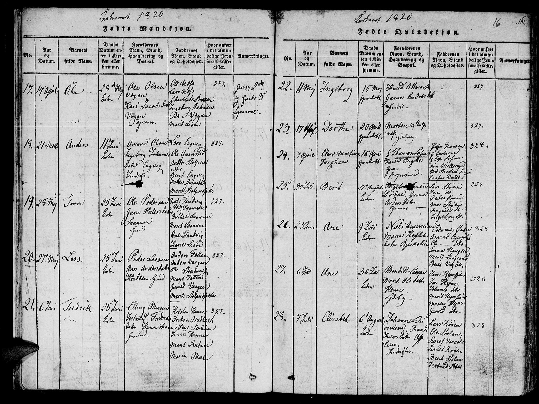 Ministerialprotokoller, klokkerbøker og fødselsregistre - Sør-Trøndelag, AV/SAT-A-1456/630/L0491: Ministerialbok nr. 630A04, 1818-1830, s. 16