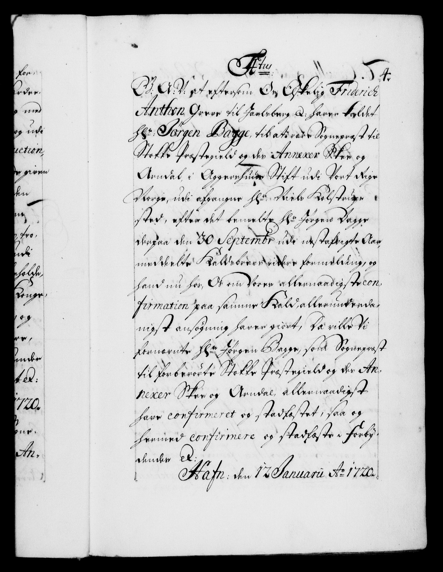 Danske Kanselli 1572-1799, AV/RA-EA-3023/F/Fc/Fca/Fcaa/L0023: Norske registre, 1720-1722, s. 4a