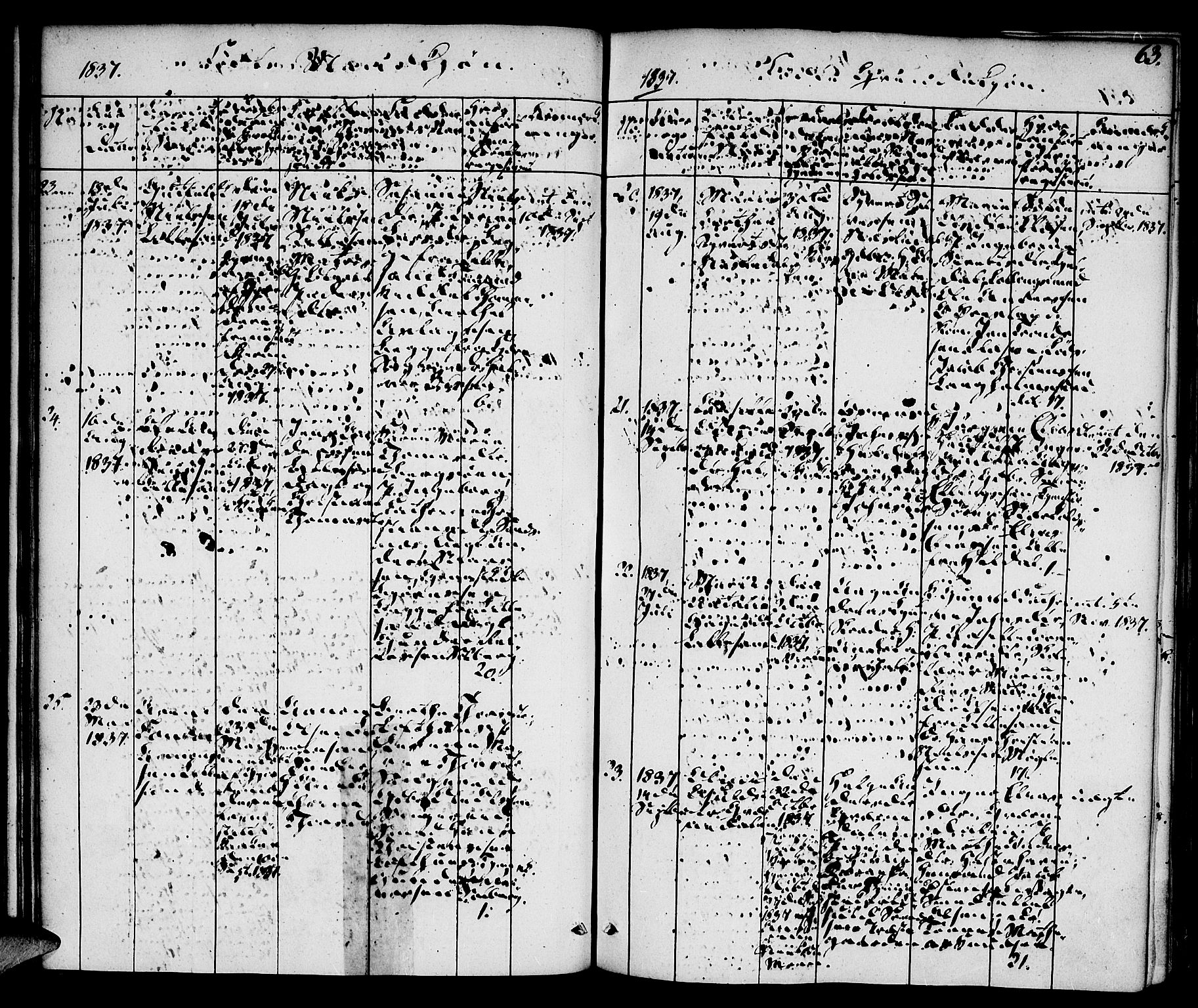 Vestre Moland sokneprestkontor, AV/SAK-1111-0046/F/Fa/Fab/L0004: Ministerialbok nr. A 4, 1835-1843, s. 63