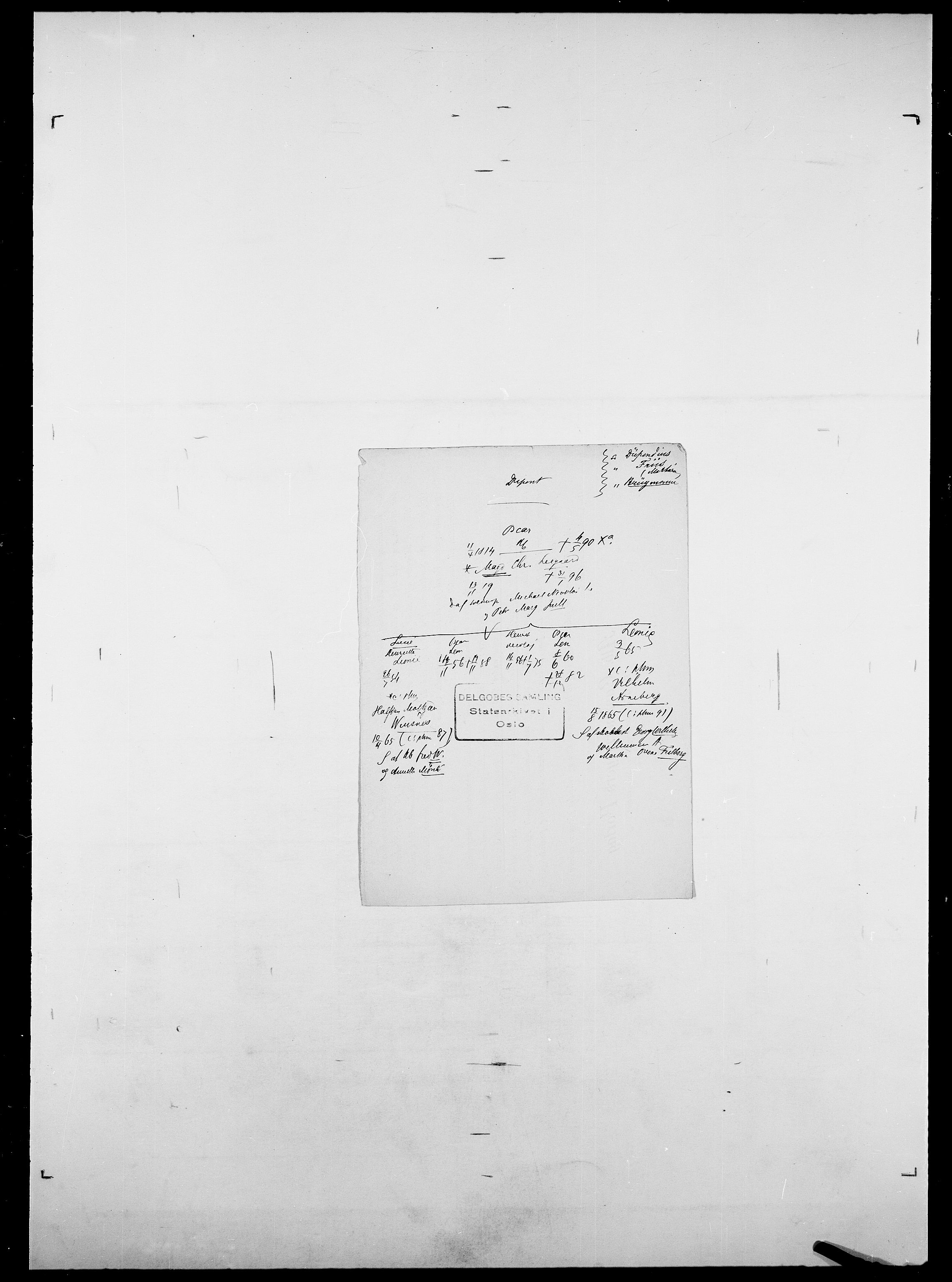 Delgobe, Charles Antoine - samling, AV/SAO-PAO-0038/D/Da/L0009: Dahl - v. Düren, s. 848