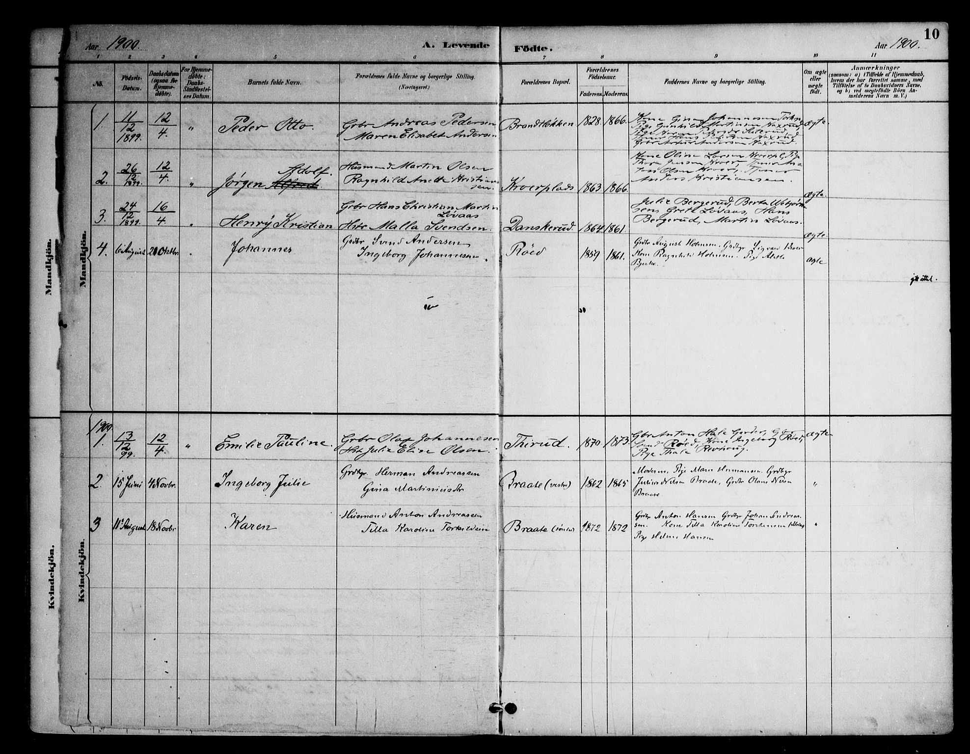 Ås prestekontor Kirkebøker, AV/SAO-A-10894/F/Fc/L0002: Ministerialbok nr. III 2, 1892-1924, s. 10