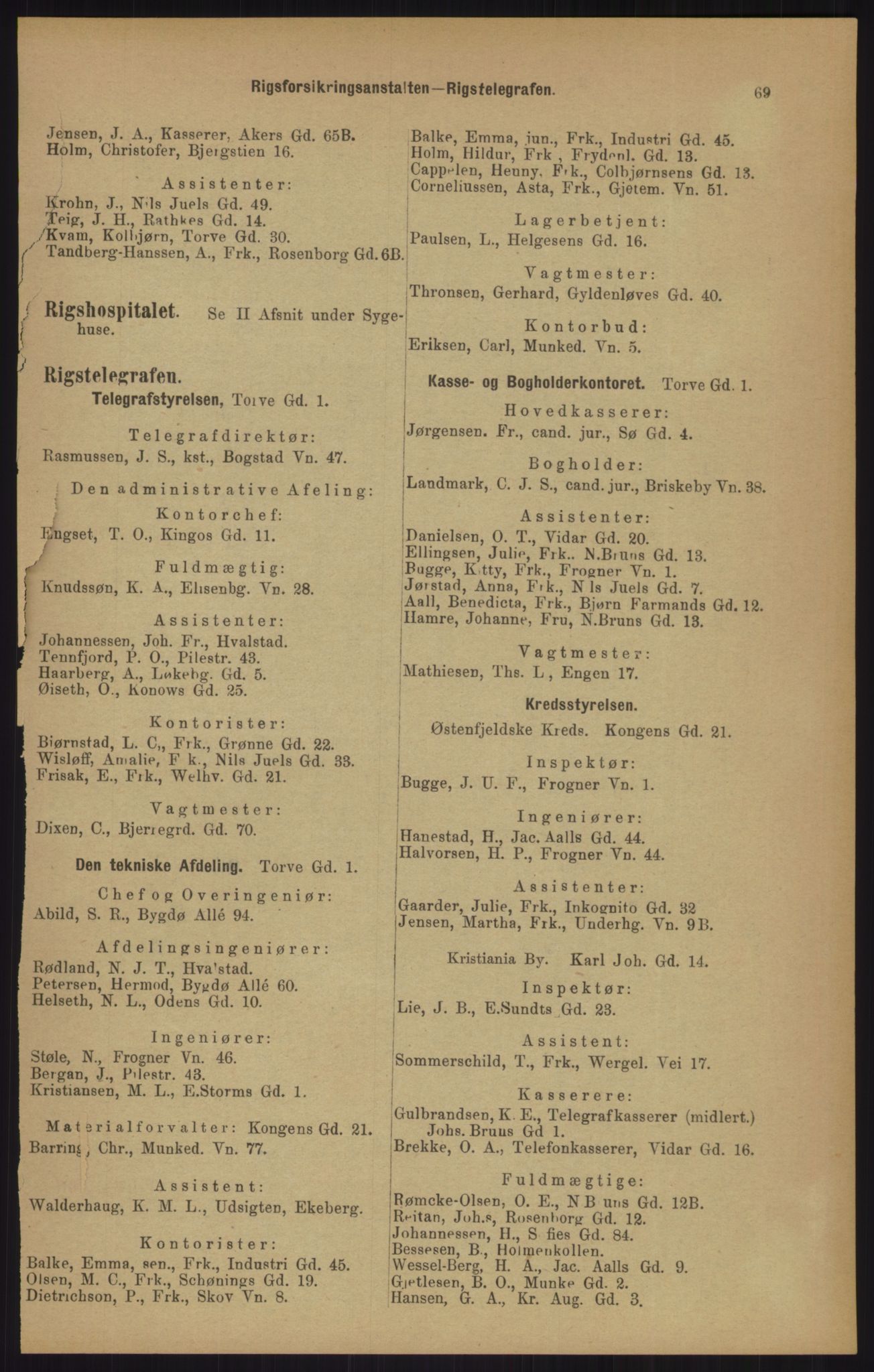 Kristiania/Oslo adressebok, PUBL/-, 1905, s. 69