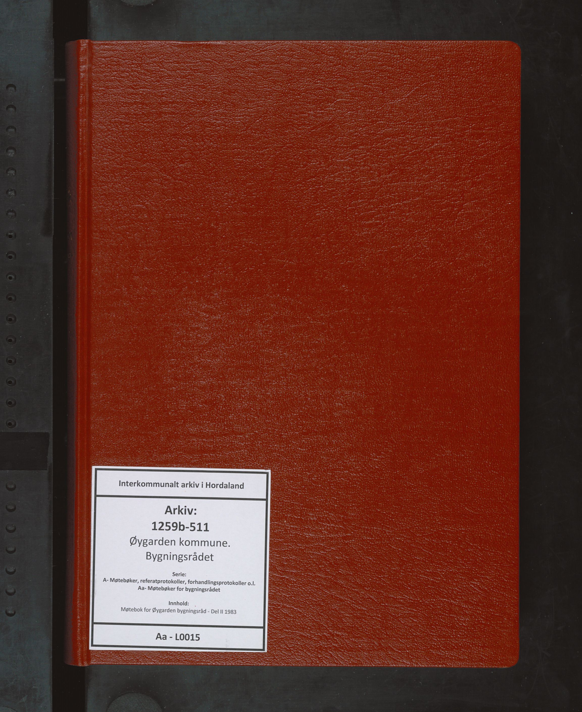 Øygarden kommune. Bygningsrådet, IKAH/1259b-511/A/Aa/L0015: Møtebok for Øygarden bygningsråd - Del II, 1983