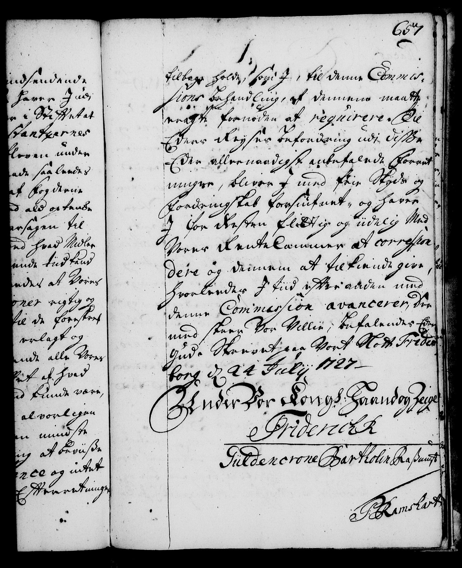 Rentekammeret, Kammerkanselliet, RA/EA-3111/G/Gg/Gga/L0002: Norsk ekspedisjonsprotokoll med register (merket RK 53.2), 1723-1727, s. 657