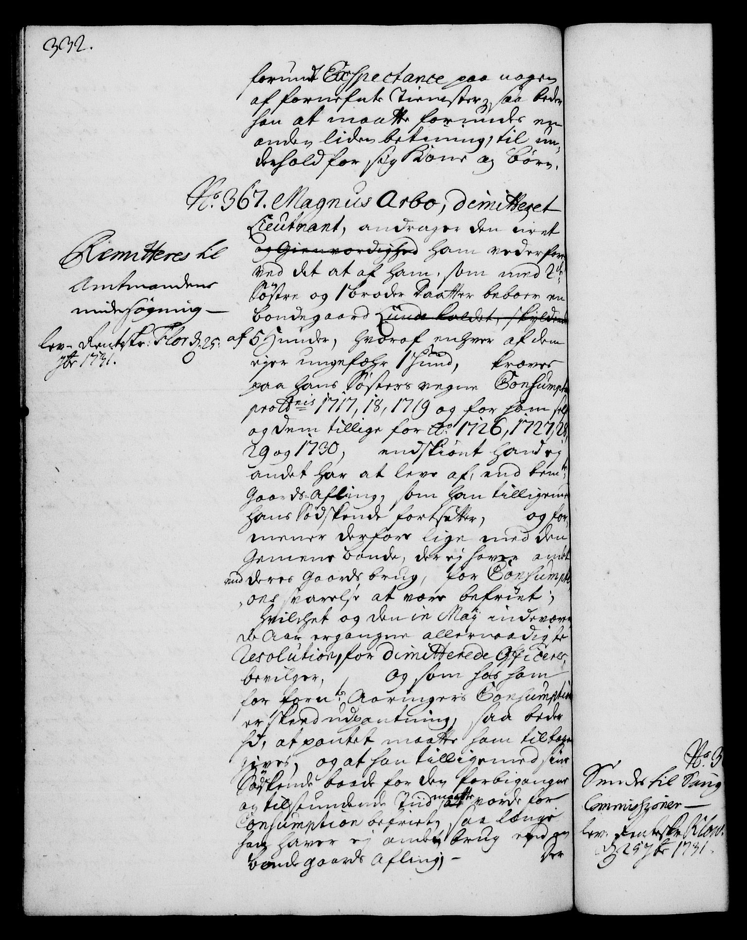 Rentekammeret, Kammerkanselliet, RA/EA-3111/G/Gh/Gha/L0013: Norsk ekstraktmemorialprotokoll (merket RK 53.58), 1731, s. 332