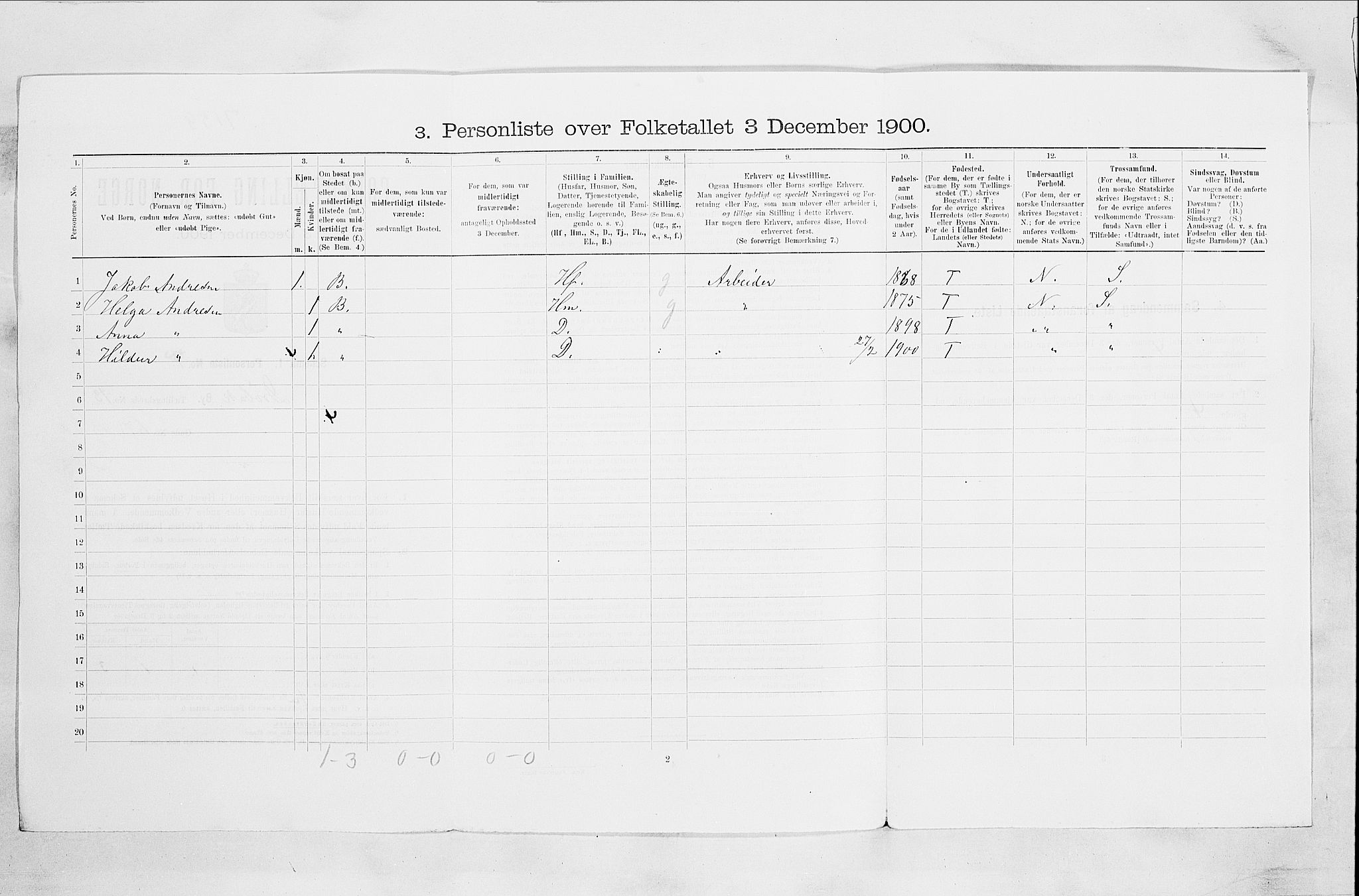 SAO, Folketelling 1900 for 0203 Drøbak kjøpstad, 1900