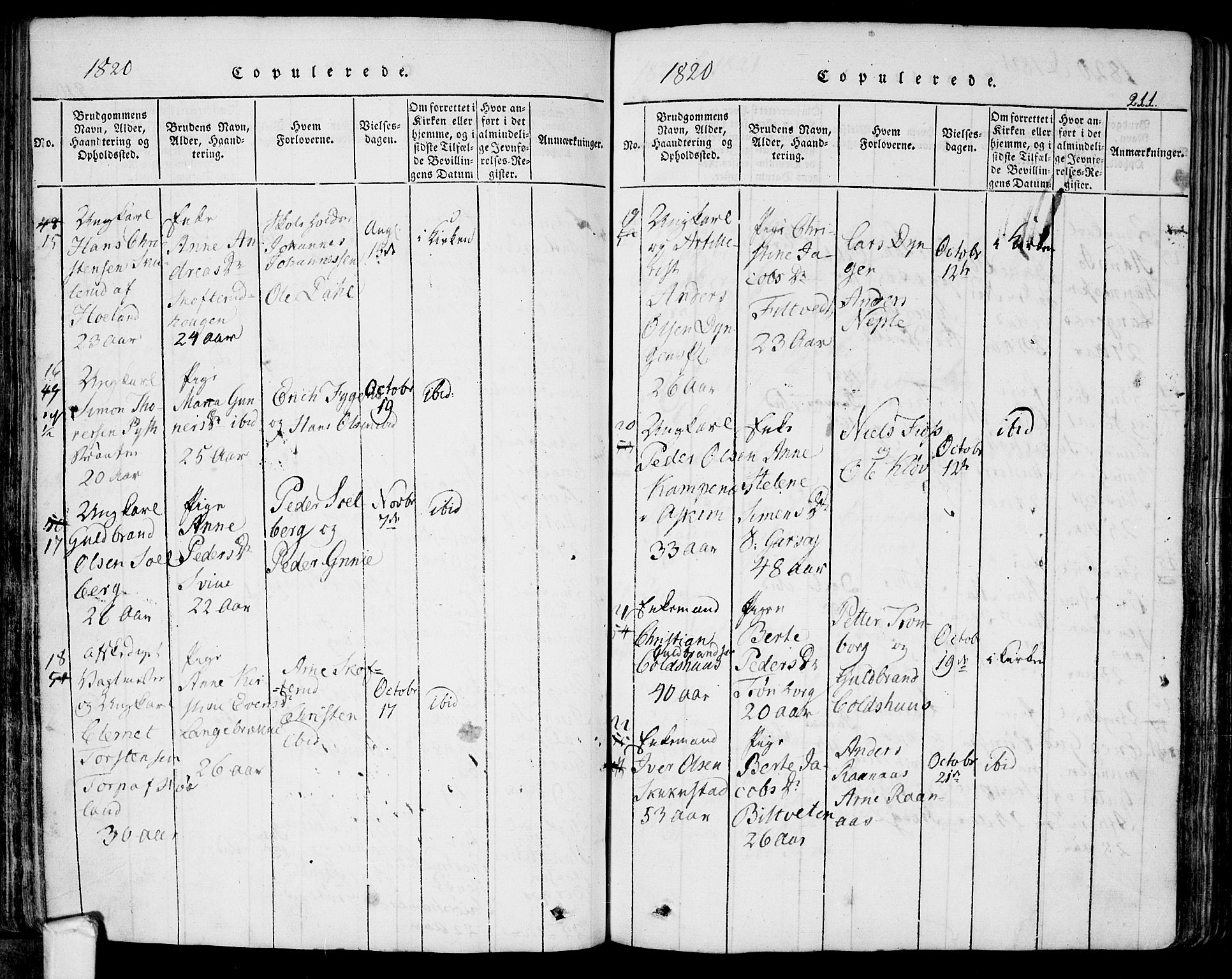 Eidsberg prestekontor Kirkebøker, SAO/A-10905/F/Fa/L0007: Ministerialbok nr. I 7, 1814-1832, s. 211