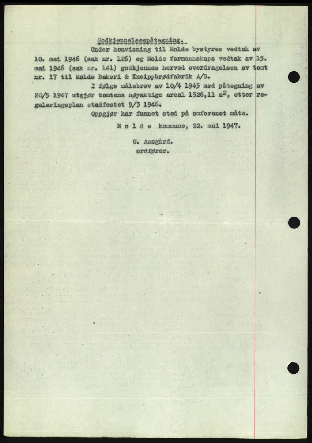 Romsdal sorenskriveri, SAT/A-4149/1/2/2C: Pantebok nr. A24, 1947-1947, Dagboknr: 2321/1947