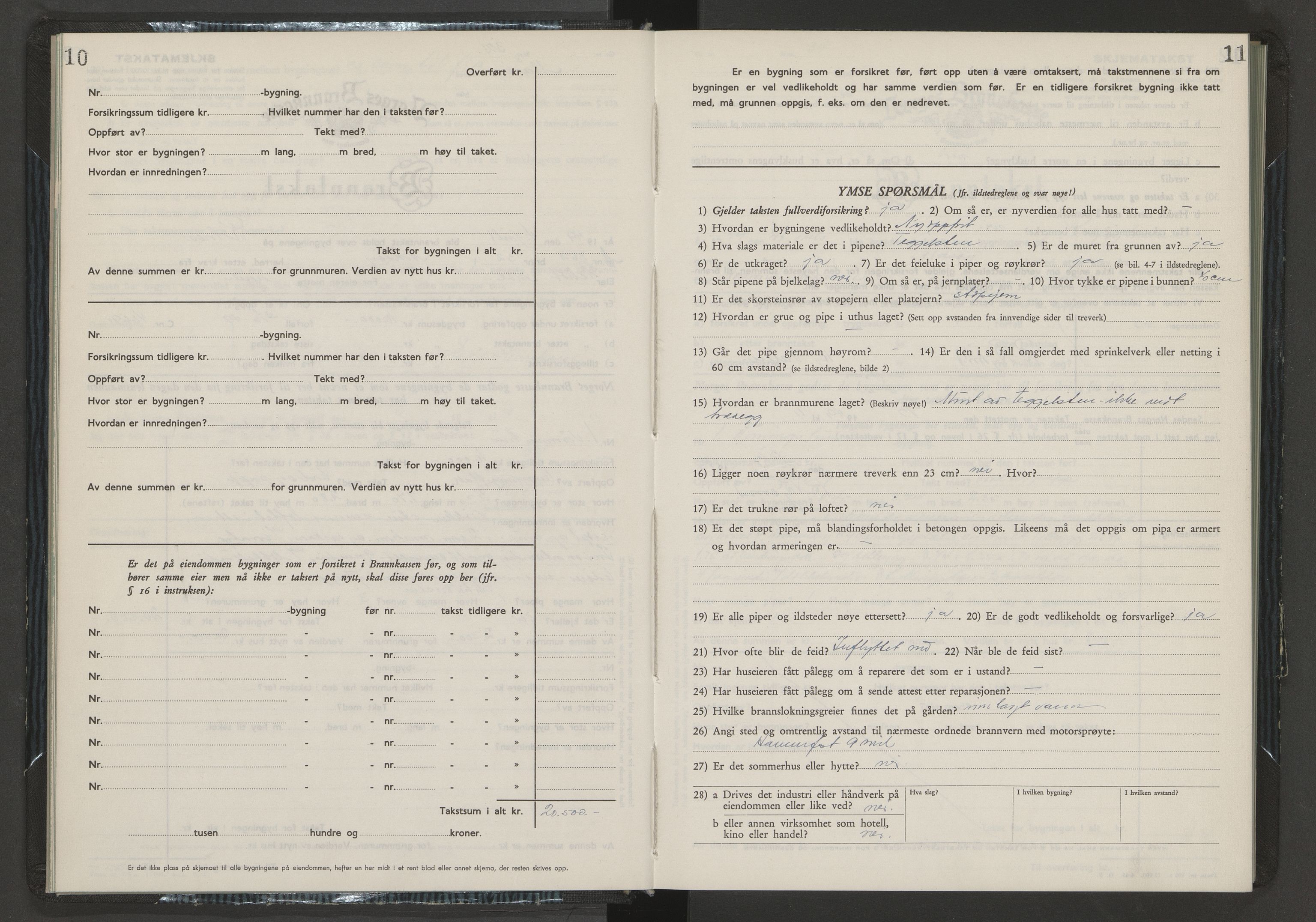 Måsøy lensmannskontor, AV/SATØ-SATO-100/1/F/Fq/Fqa/L0073: Branntakstprotokoll, 1948-1955