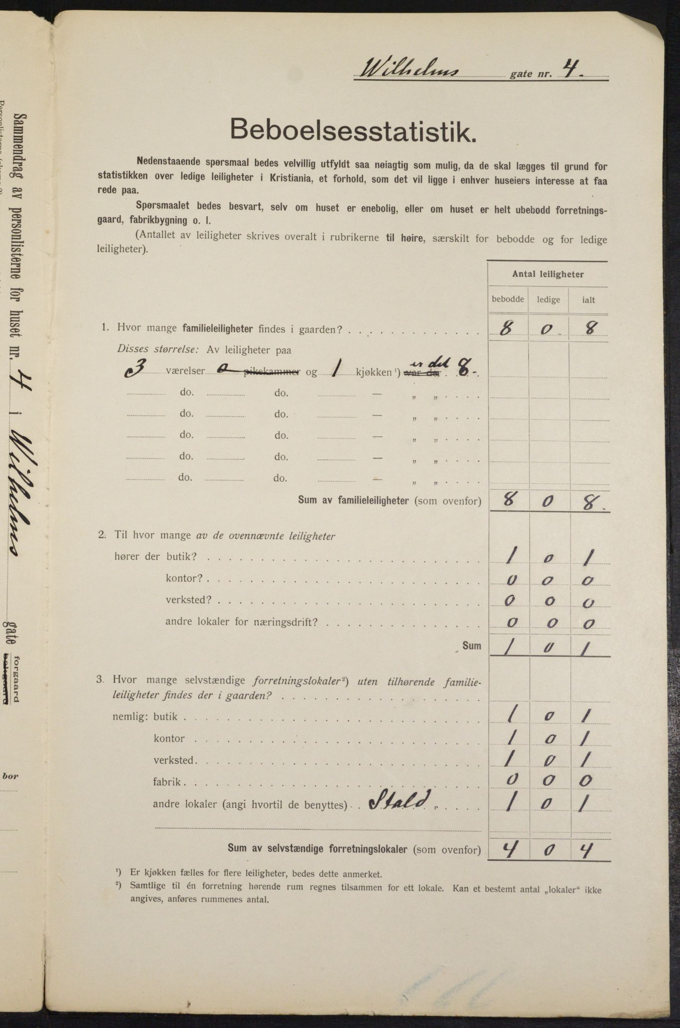 OBA, Kommunal folketelling 1.2.1912 for Kristiania, 1912, s. 128157