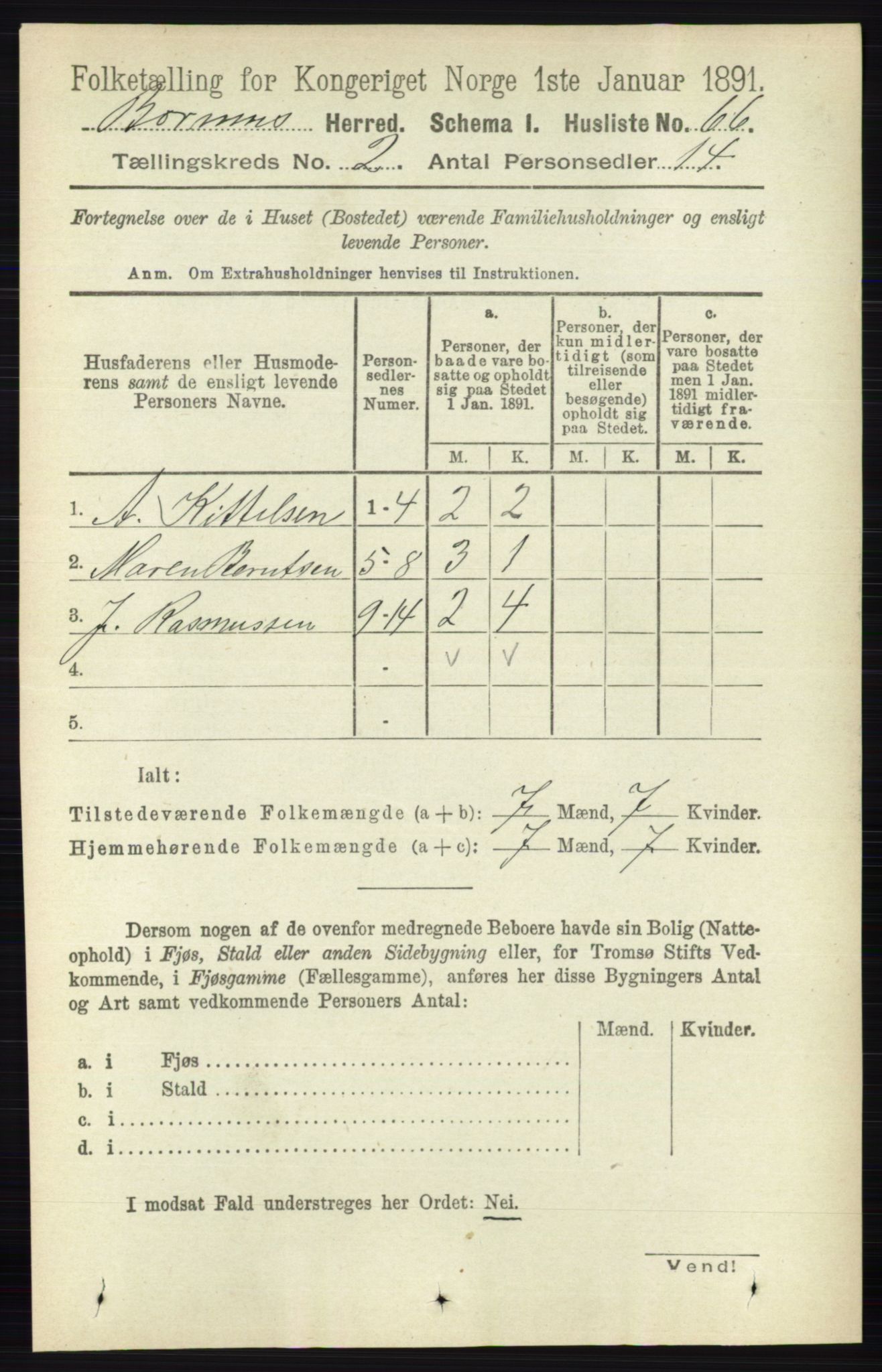 RA, Folketelling 1891 for 0219 Bærum herred, 1891, s. 1023