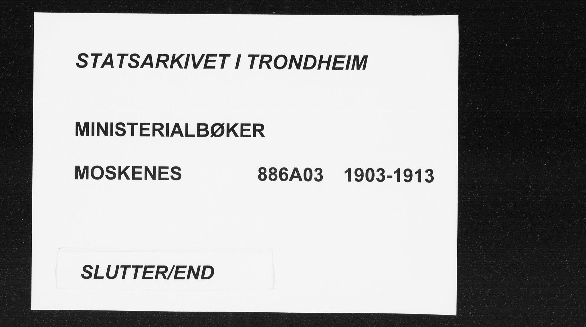 Ministerialprotokoller, klokkerbøker og fødselsregistre - Nordland, AV/SAT-A-1459/886/L1221: Ministerialbok nr. 886A03, 1903-1913