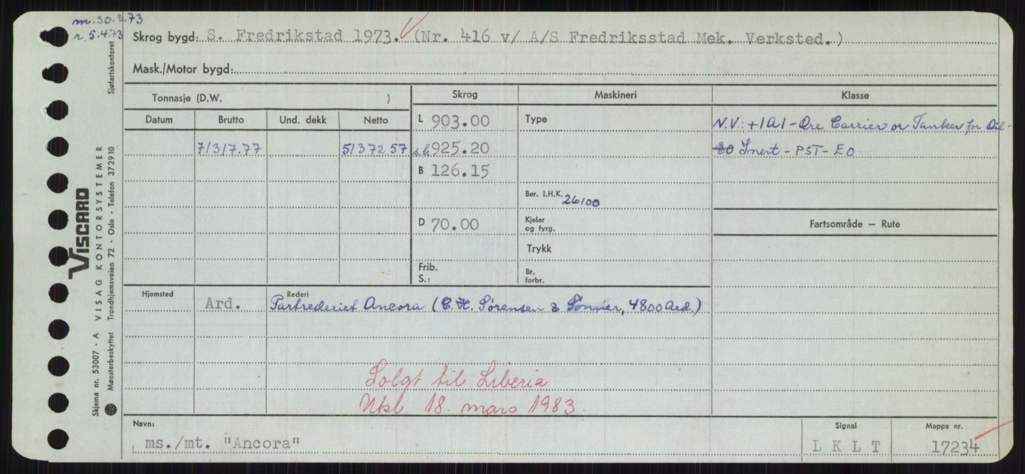 Sjøfartsdirektoratet med forløpere, Skipsmålingen, RA/S-1627/H/Hd/L0001: Fartøy, A-Anv, s. 525