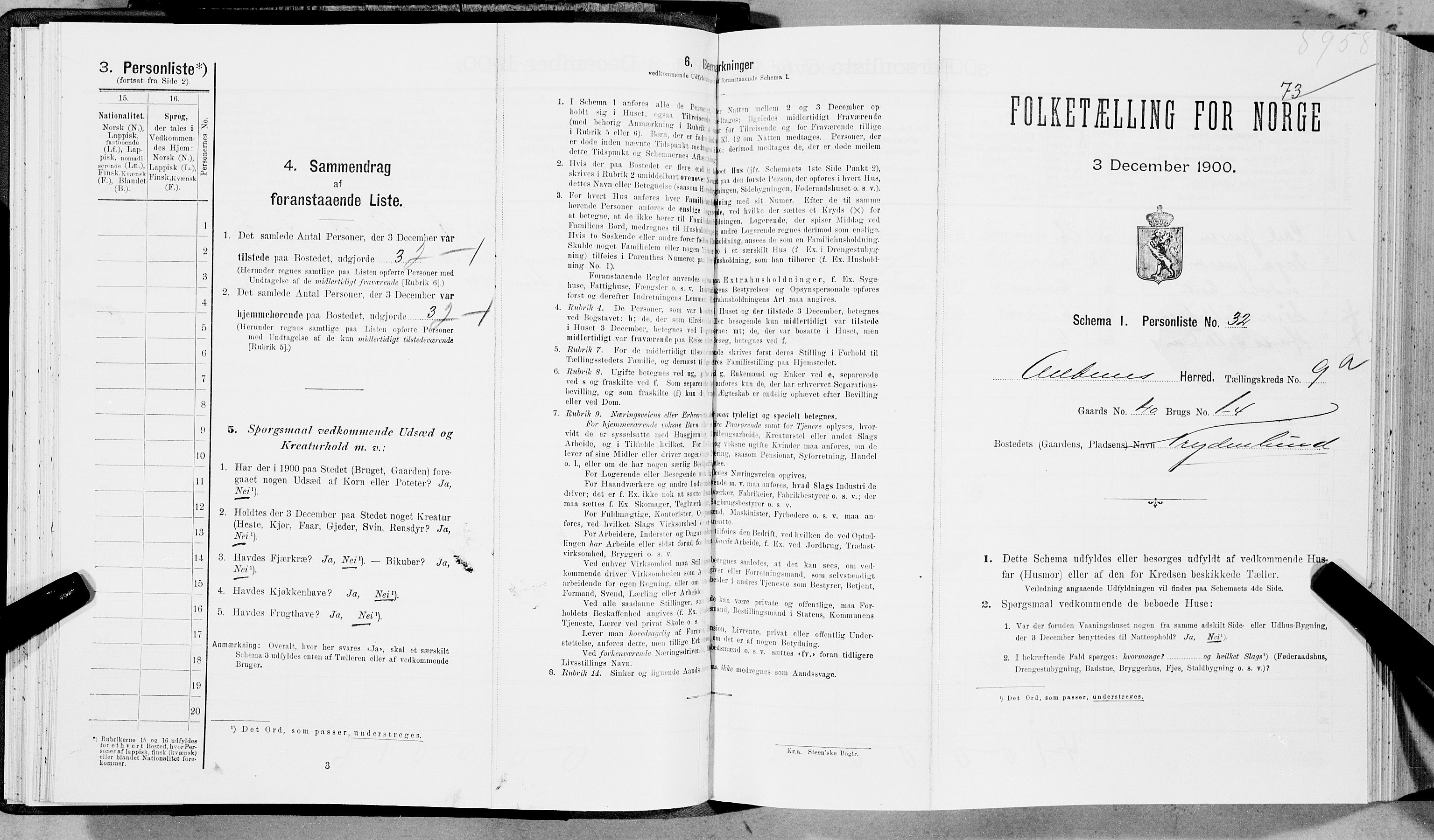 SAT, Folketelling 1900 for 1855 Ankenes herred, 1900, s. 721
