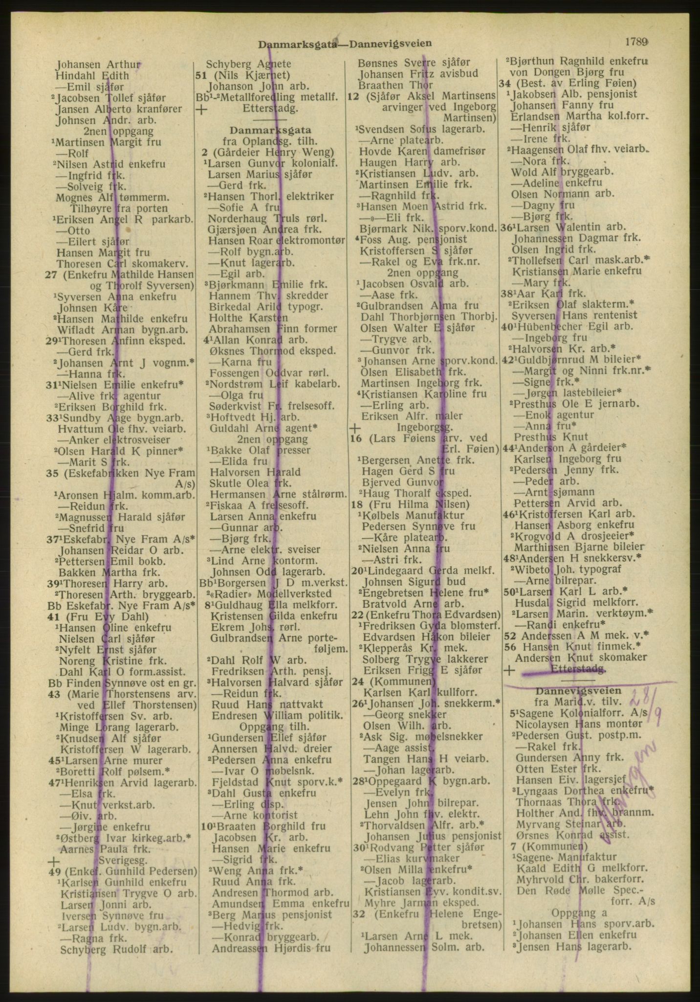 Kristiania/Oslo adressebok, PUBL/-, 1951, s. 1789