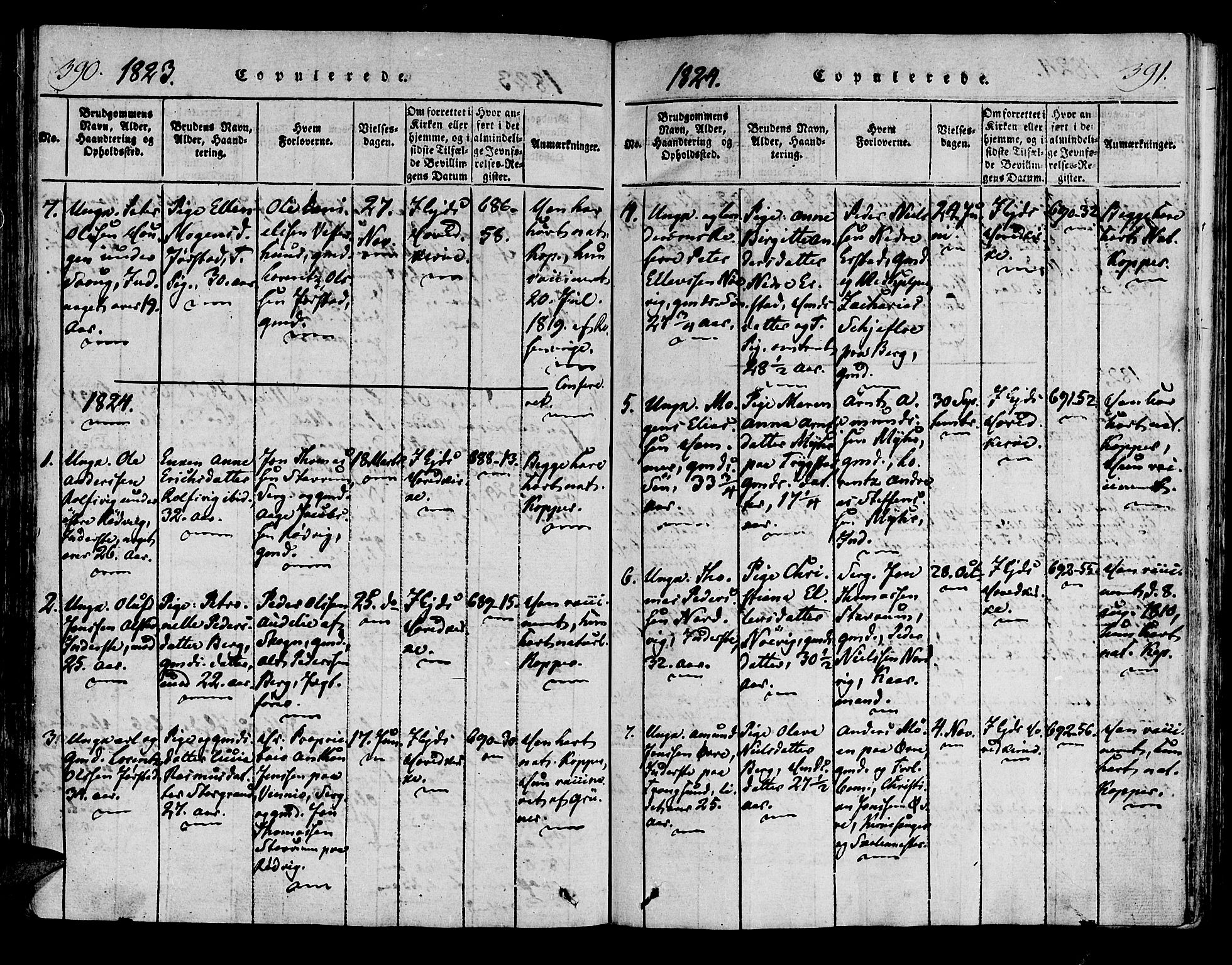 Ministerialprotokoller, klokkerbøker og fødselsregistre - Nord-Trøndelag, AV/SAT-A-1458/722/L0217: Ministerialbok nr. 722A04, 1817-1842, s. 390-391