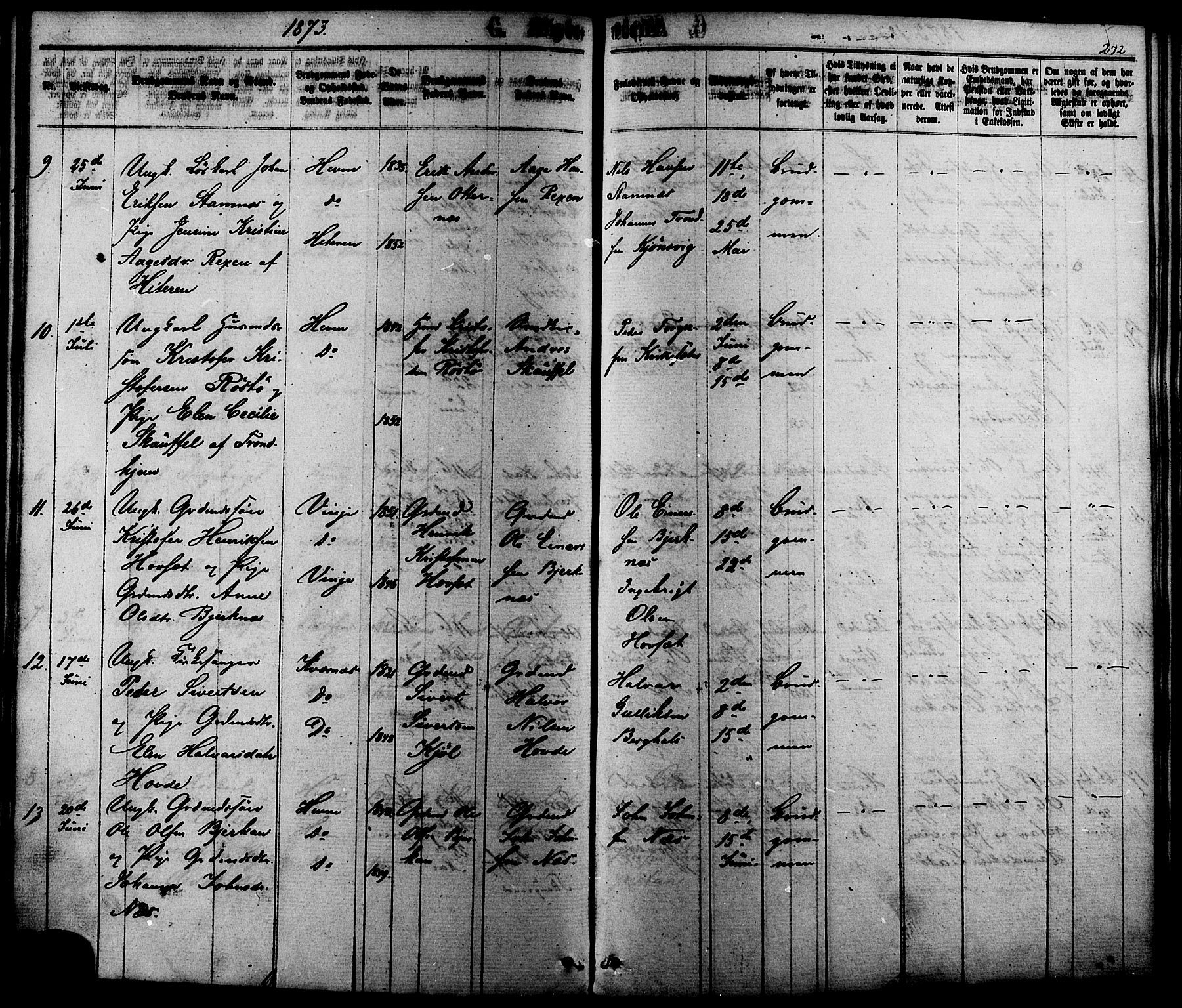 Ministerialprotokoller, klokkerbøker og fødselsregistre - Sør-Trøndelag, SAT/A-1456/630/L0495: Ministerialbok nr. 630A08, 1868-1878, s. 272
