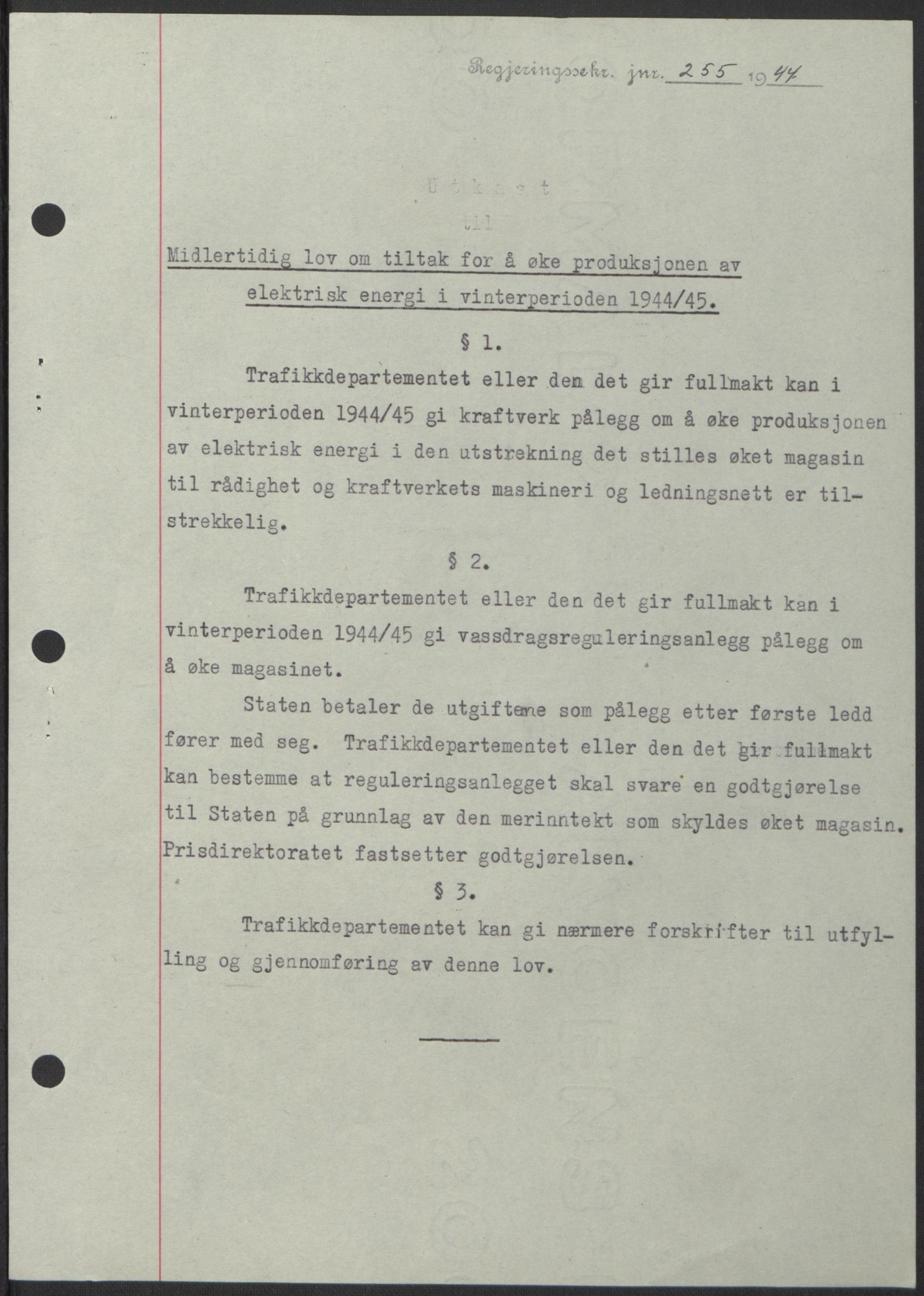 NS-administrasjonen 1940-1945 (Statsrådsekretariatet, de kommisariske statsråder mm), RA/S-4279/D/Db/L0100: Lover, 1944, s. 478