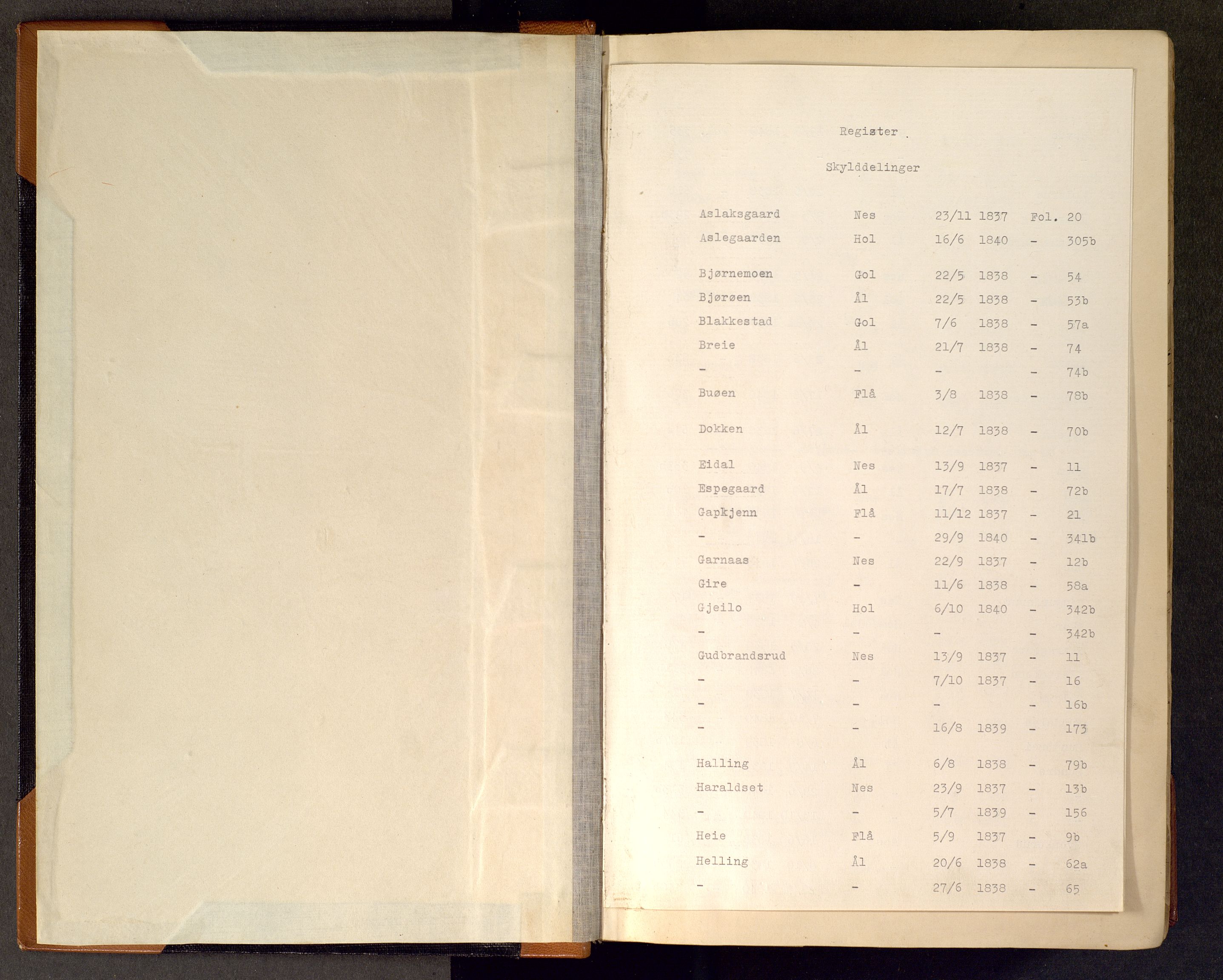 Hallingdal sorenskriveri, SAKO/A-121/F/Fc/L0003: Ekstrarettsprotokoll, 1837-1841