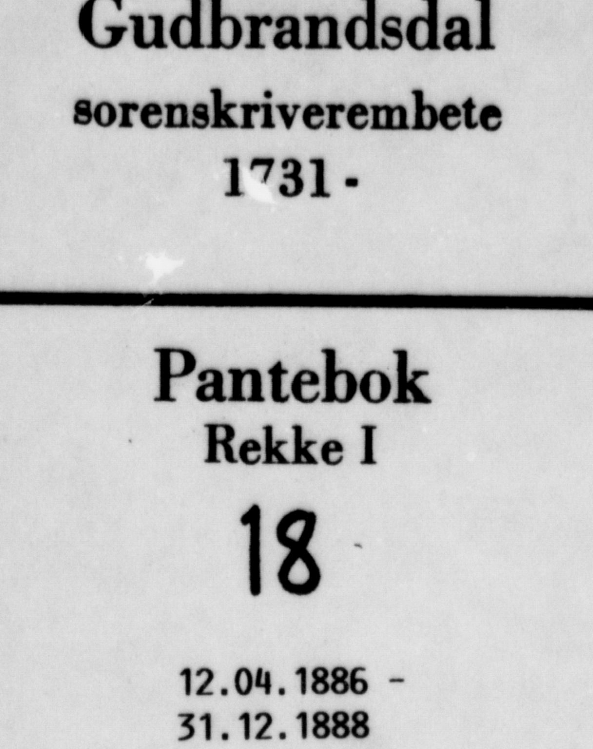 Sør-Gudbrandsdal tingrett, SAH/TING-004/H/Hb/Hba/L0018: Pantebok nr. I 18, 1886-1888