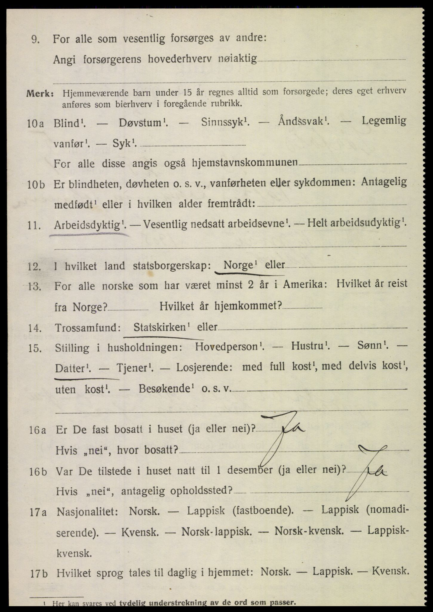 SAT, Folketelling 1920 for 1845 Sørfold herred, 1920, s. 3178