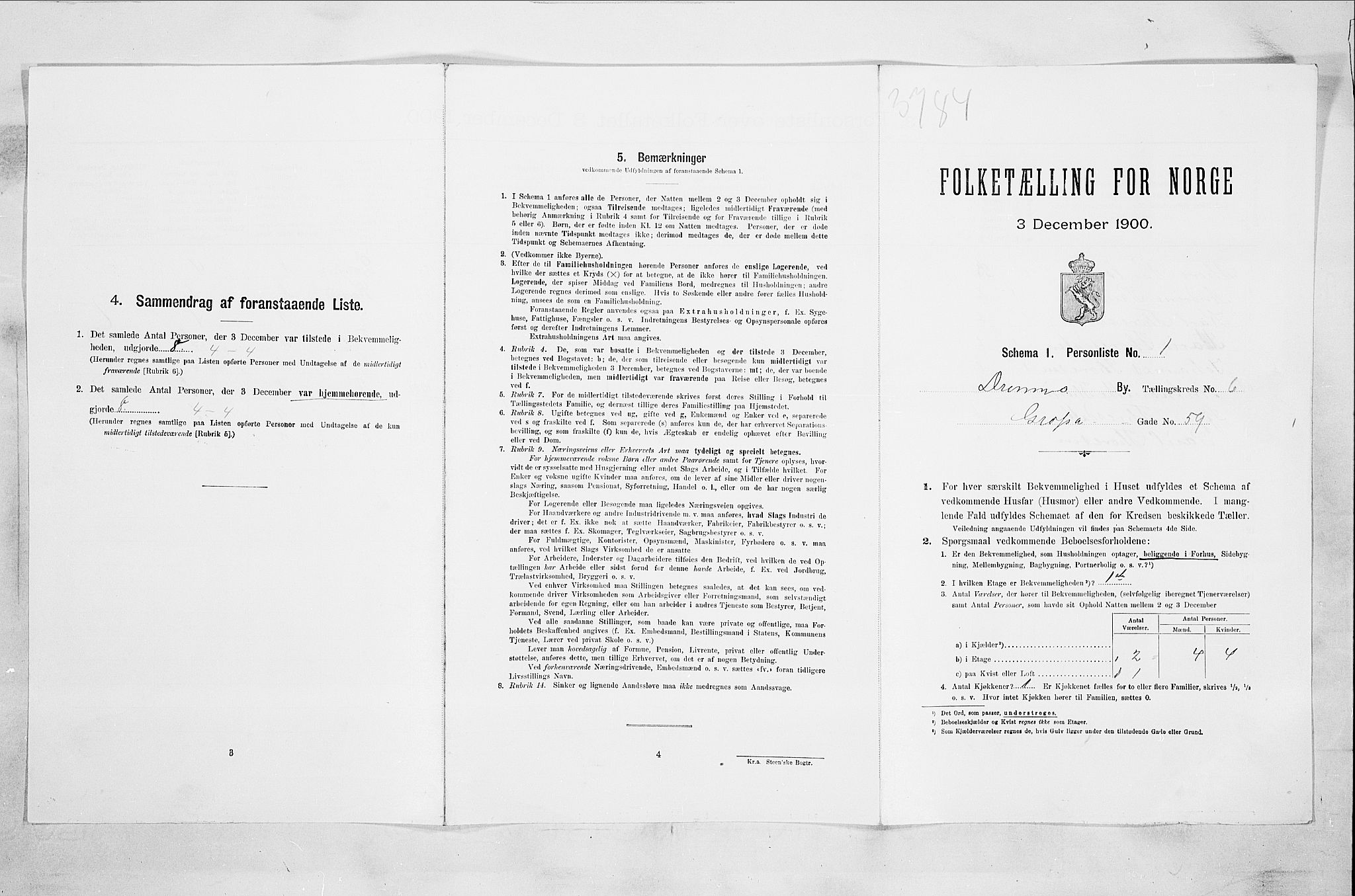 RA, Folketelling 1900 for 0602 Drammen kjøpstad, 1900, s. 1078
