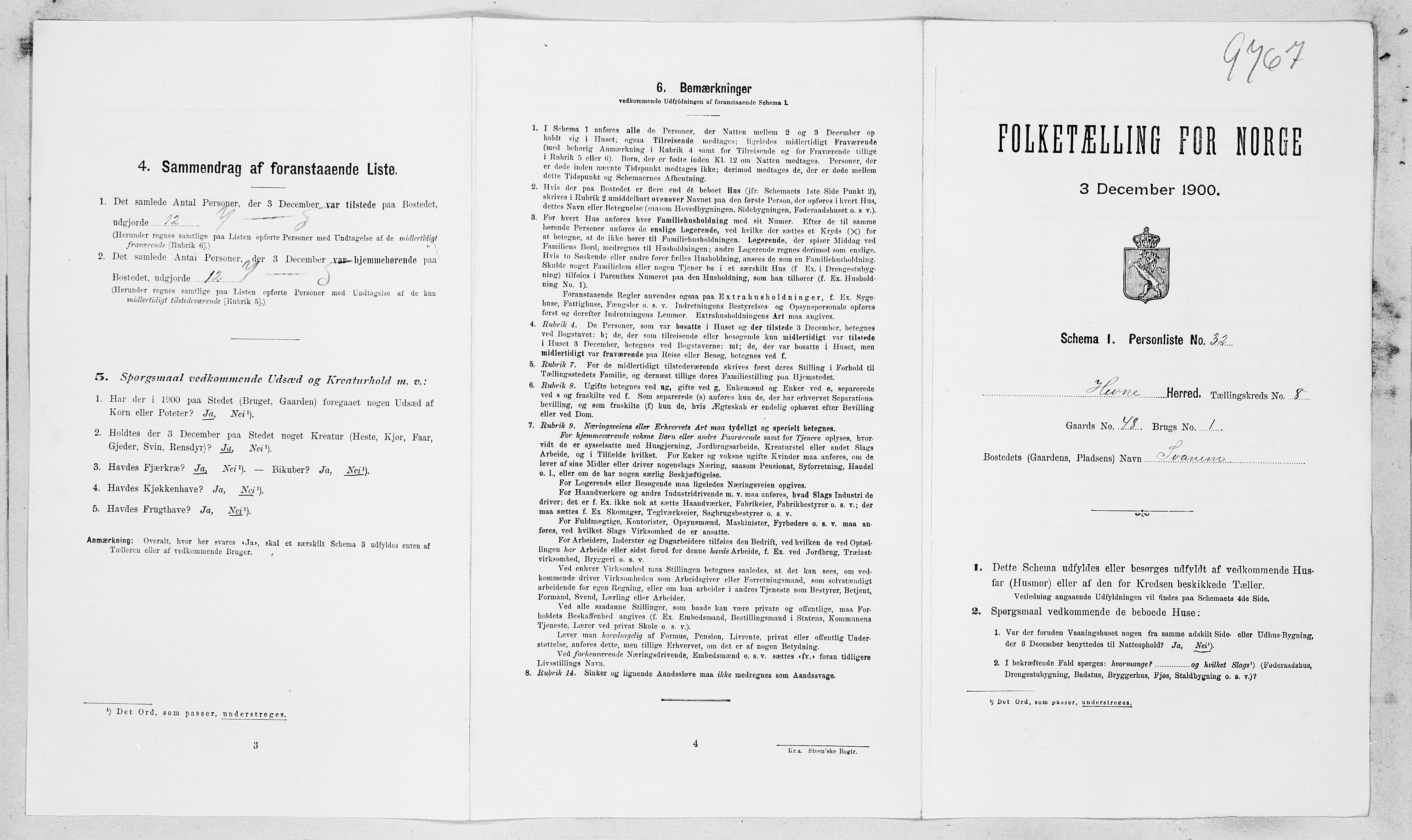 SAT, Folketelling 1900 for 1612 Hemne herred, 1900, s. 977