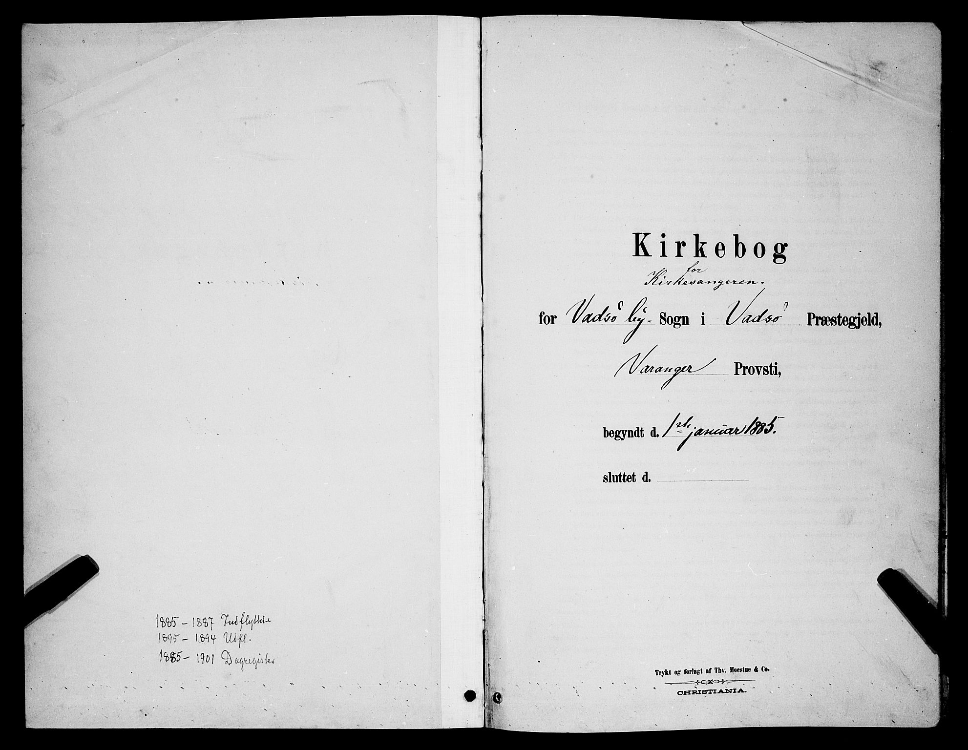 Vadsø sokneprestkontor, SATØ/S-1325/H/Hb/L0005klokker: Klokkerbok nr. 5, 1885-1901