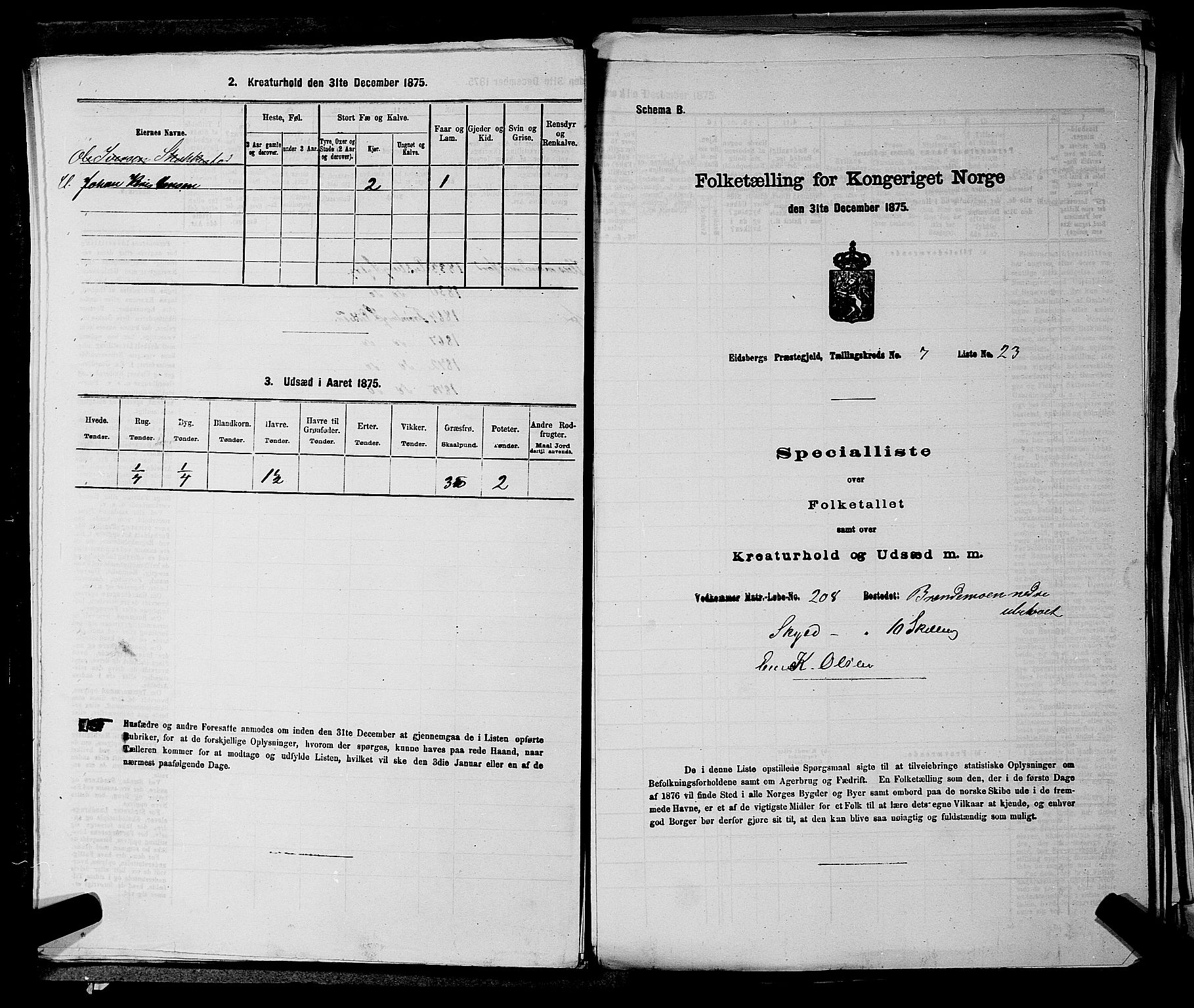 RA, Folketelling 1875 for 0125P Eidsberg prestegjeld, 1875, s. 1395