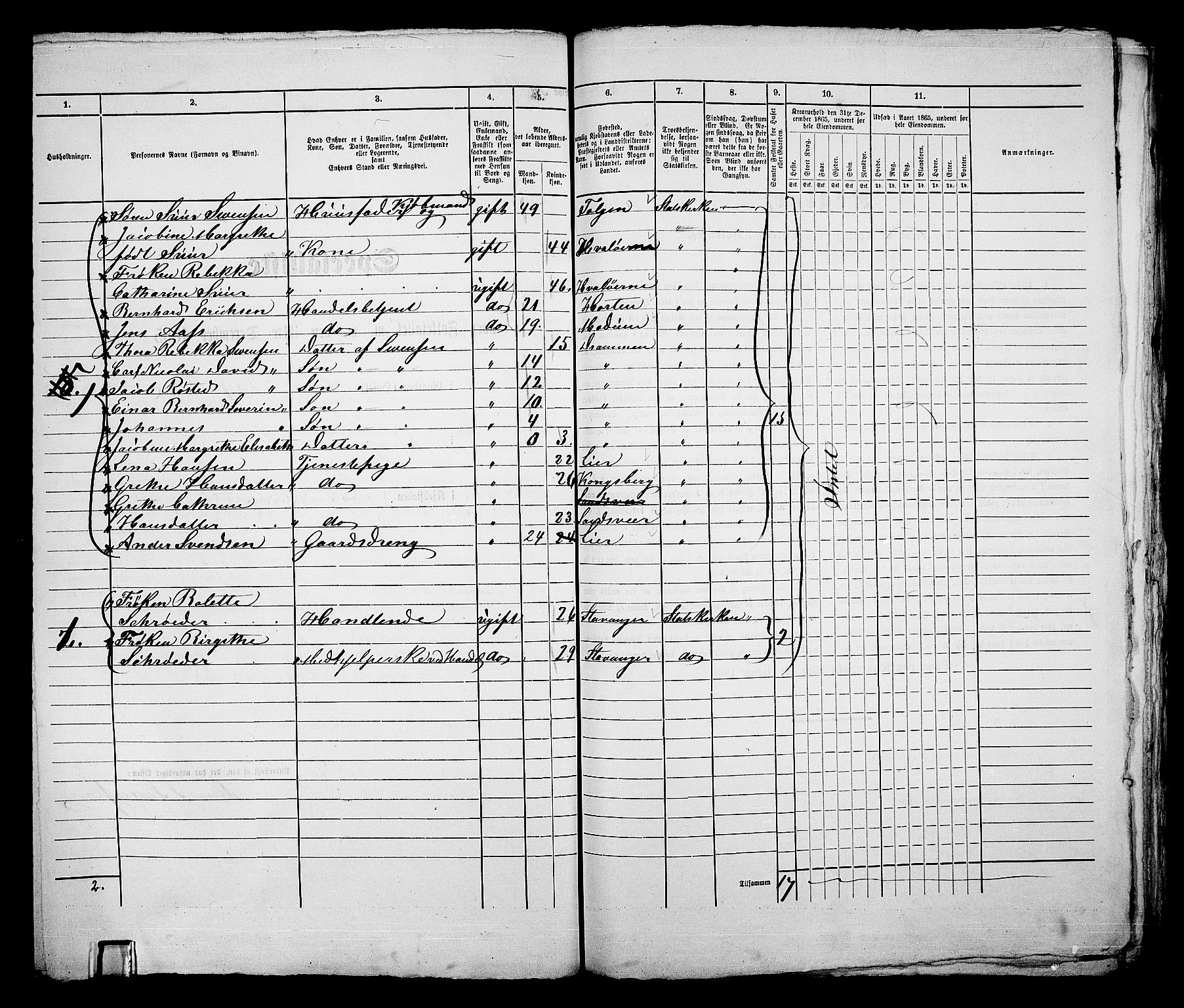RA, Folketelling 1865 for 0602aB Bragernes prestegjeld i Drammen kjøpstad, 1865, s. 549