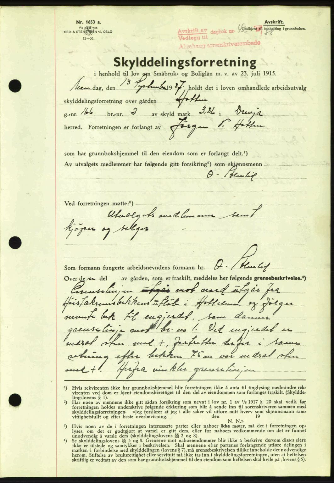 Alstahaug sorenskriveri, SAT/A-1009: Pantebok nr. A3, 1937-1938, Dagboknr: 42/1938