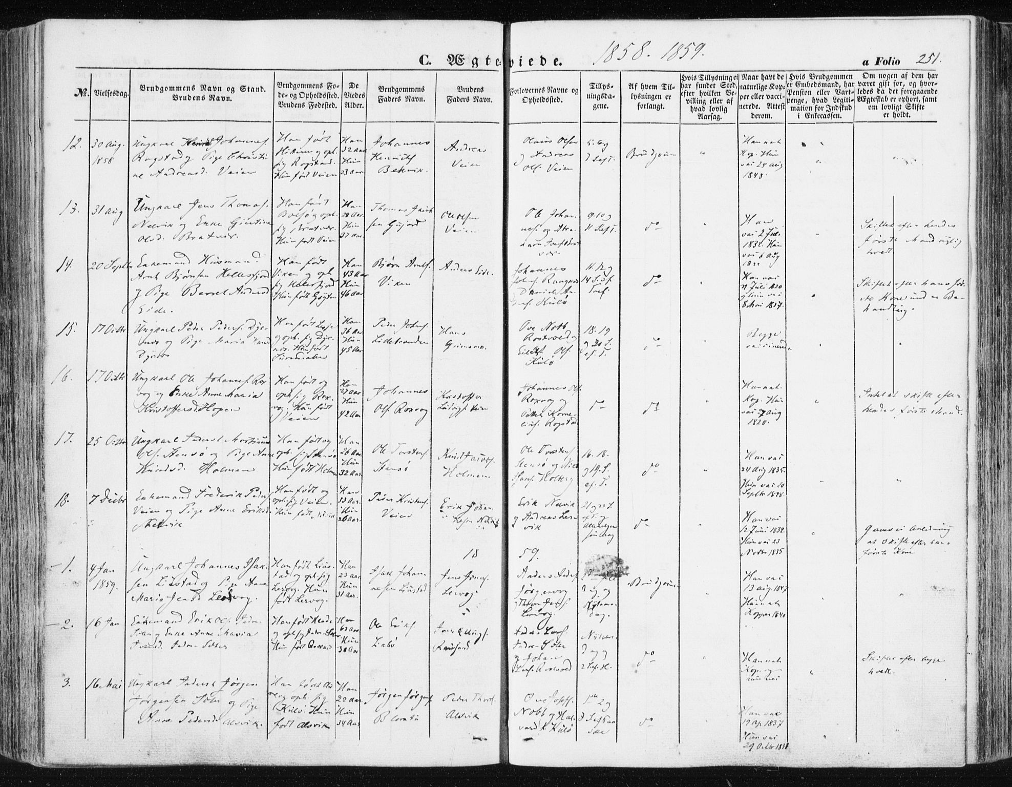 Ministerialprotokoller, klokkerbøker og fødselsregistre - Møre og Romsdal, SAT/A-1454/581/L0937: Ministerialbok nr. 581A05, 1853-1872, s. 251