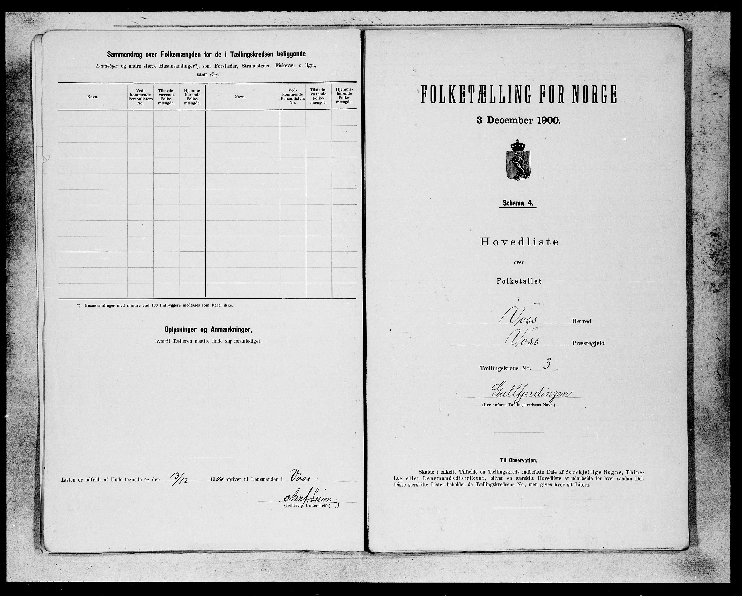 SAB, Folketelling 1900 for 1235 Voss herred, 1900, s. 5