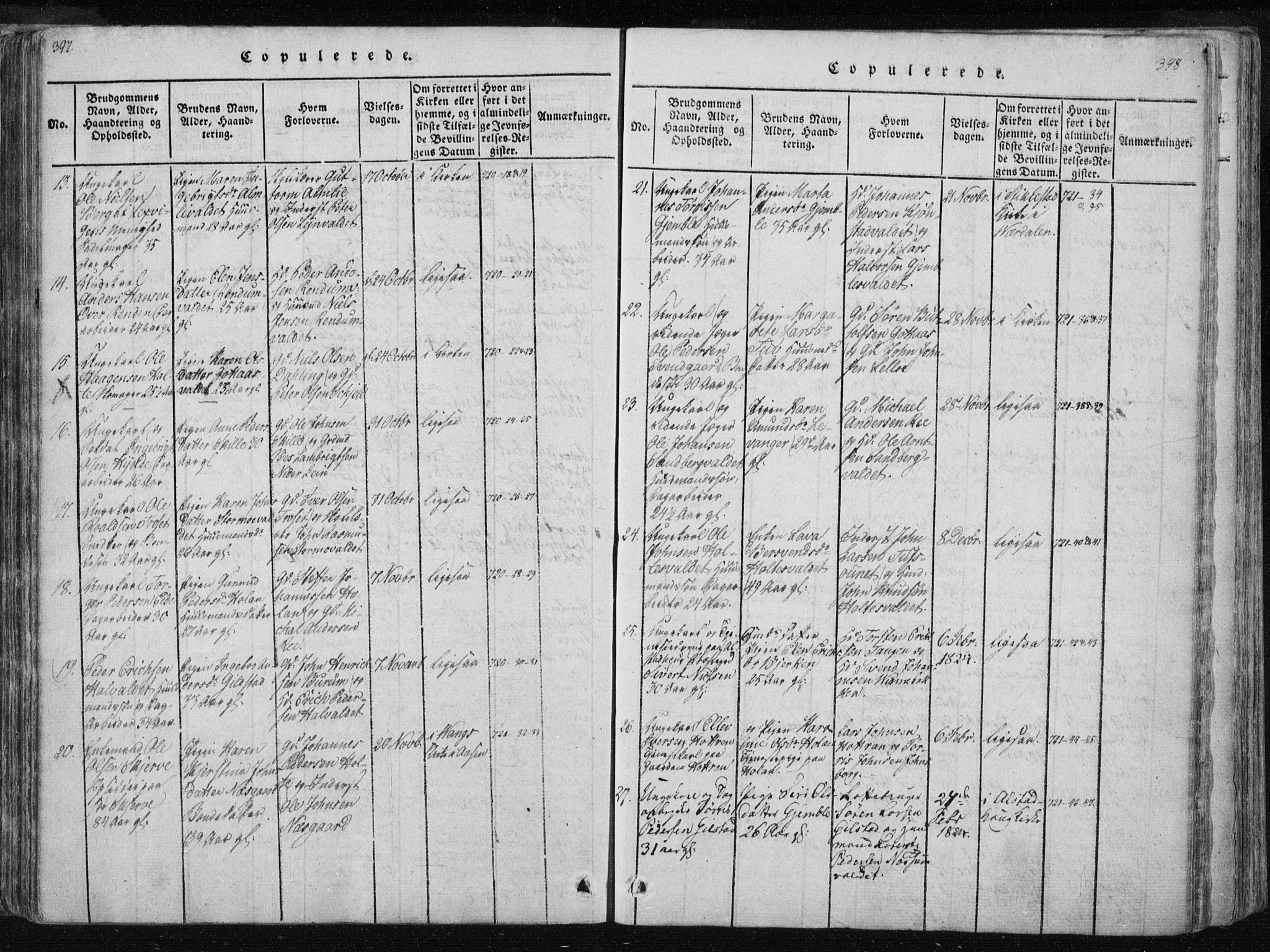 Ministerialprotokoller, klokkerbøker og fødselsregistre - Nord-Trøndelag, SAT/A-1458/717/L0148: Ministerialbok nr. 717A04 /1, 1816-1825, s. 397-398