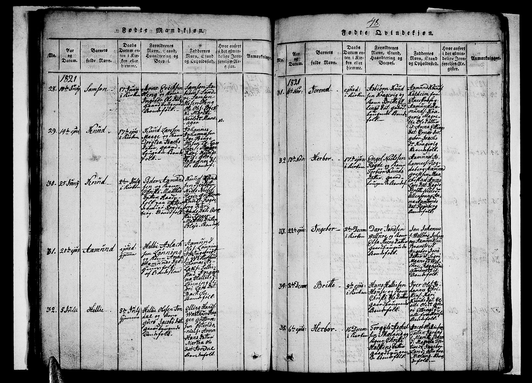 Ullensvang sokneprestembete, AV/SAB-A-78701/H/Hab: Klokkerbok nr. A 3, 1817-1825, s. 48