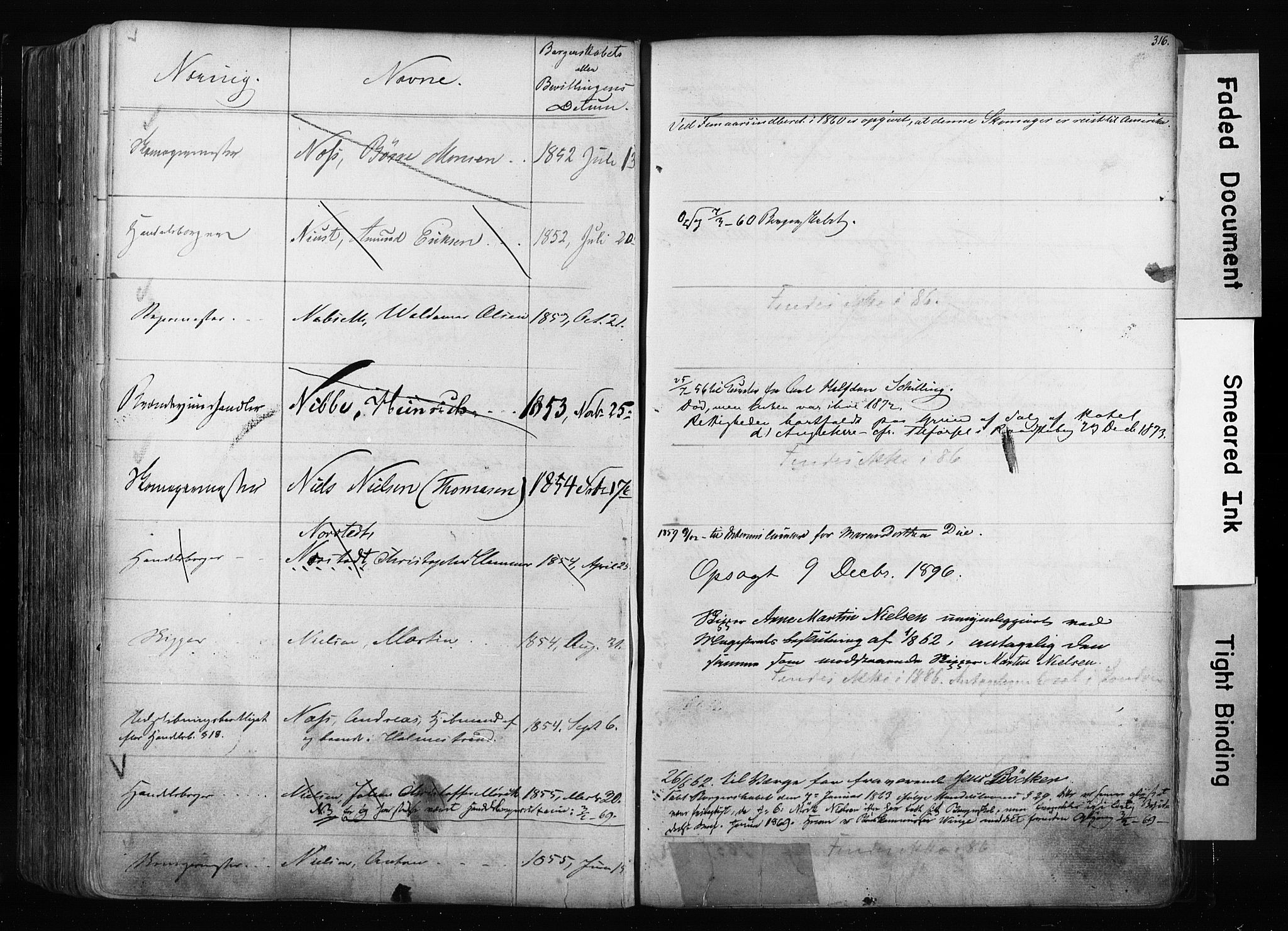 Kristiania magistrat, SAO/A-10711/F/Fb/L0003: Borgerrulle, 1842-1860, s. 319