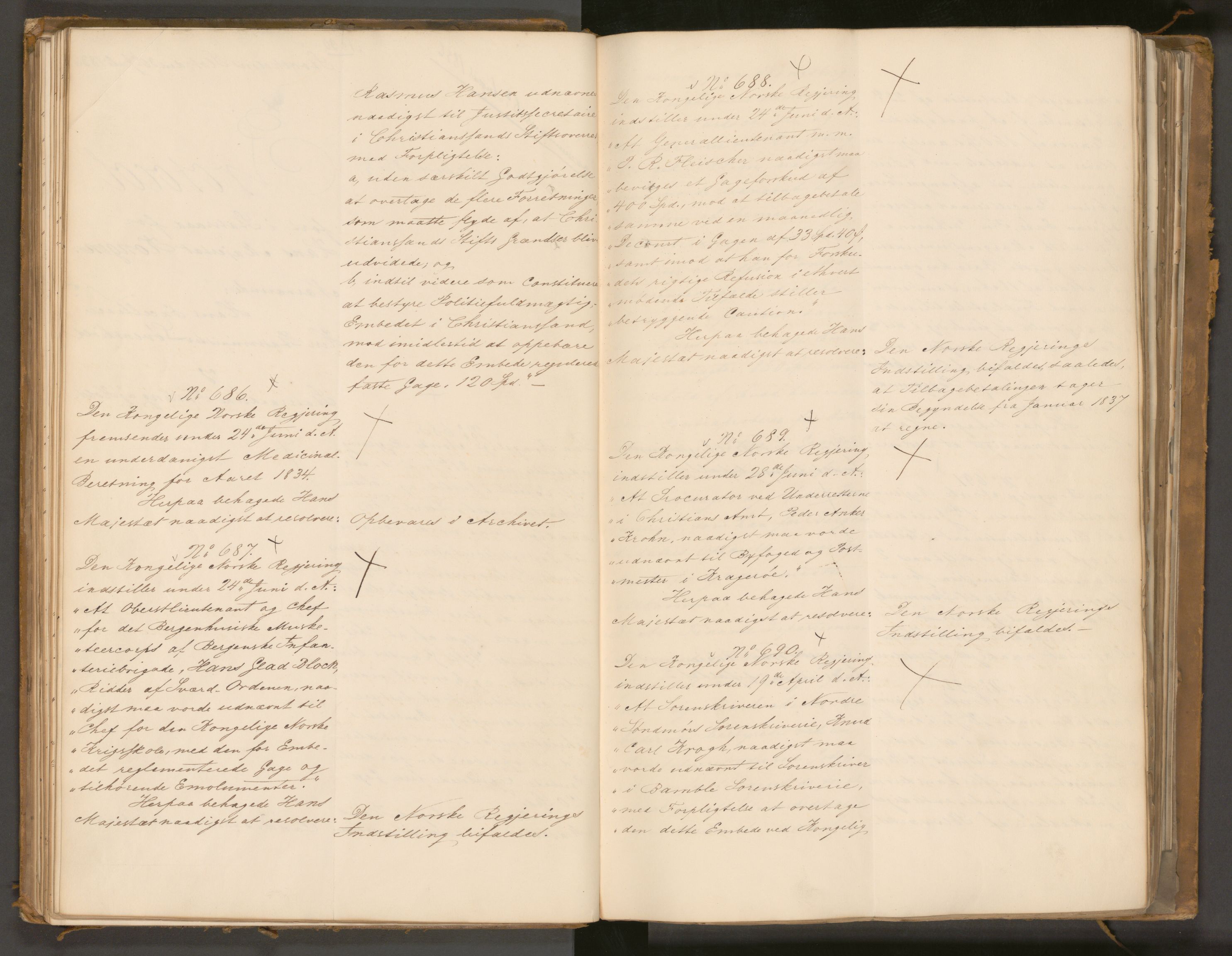 Statsrådssekretariatet, AV/RA-S-1001/A/Ab/L0043: Kgl. res. nr. 632-1192, 2. halvår, 1836