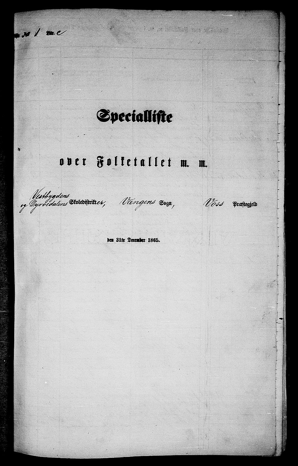 RA, Folketelling 1865 for 1235P Voss prestegjeld, 1865, s. 39