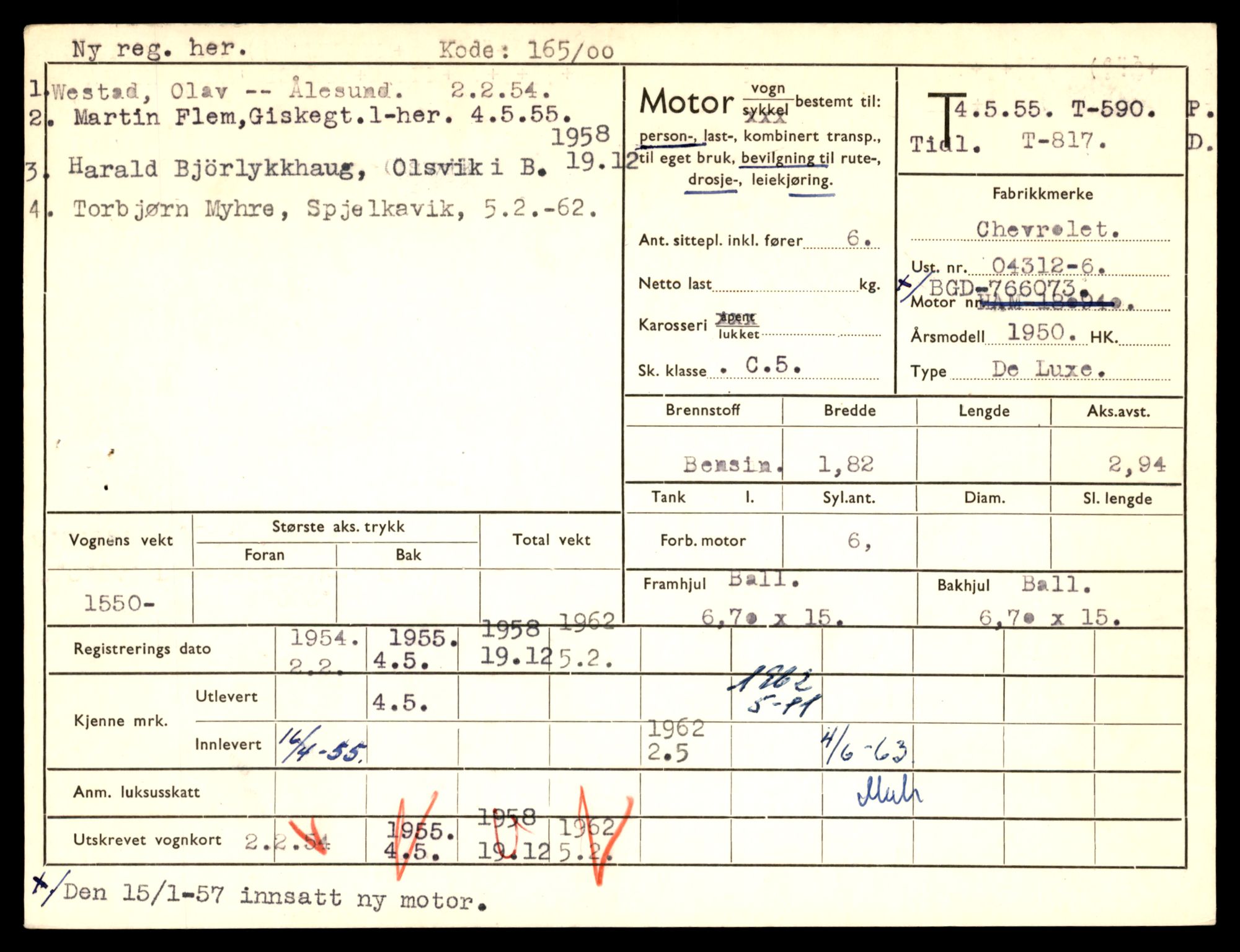 Møre og Romsdal vegkontor - Ålesund trafikkstasjon, AV/SAT-A-4099/F/Fe/L0006: Registreringskort for kjøretøy T 547 - T 650, 1927-1998, s. 1325