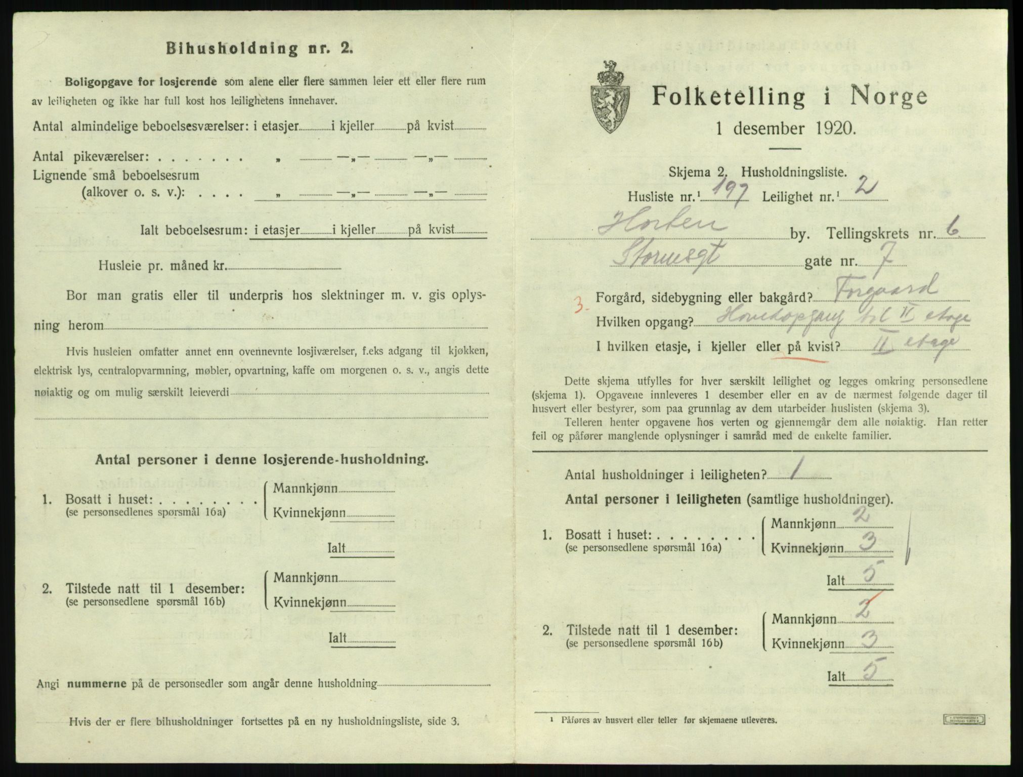 SAKO, Folketelling 1920 for 0703 Horten kjøpstad, 1920, s. 7153
