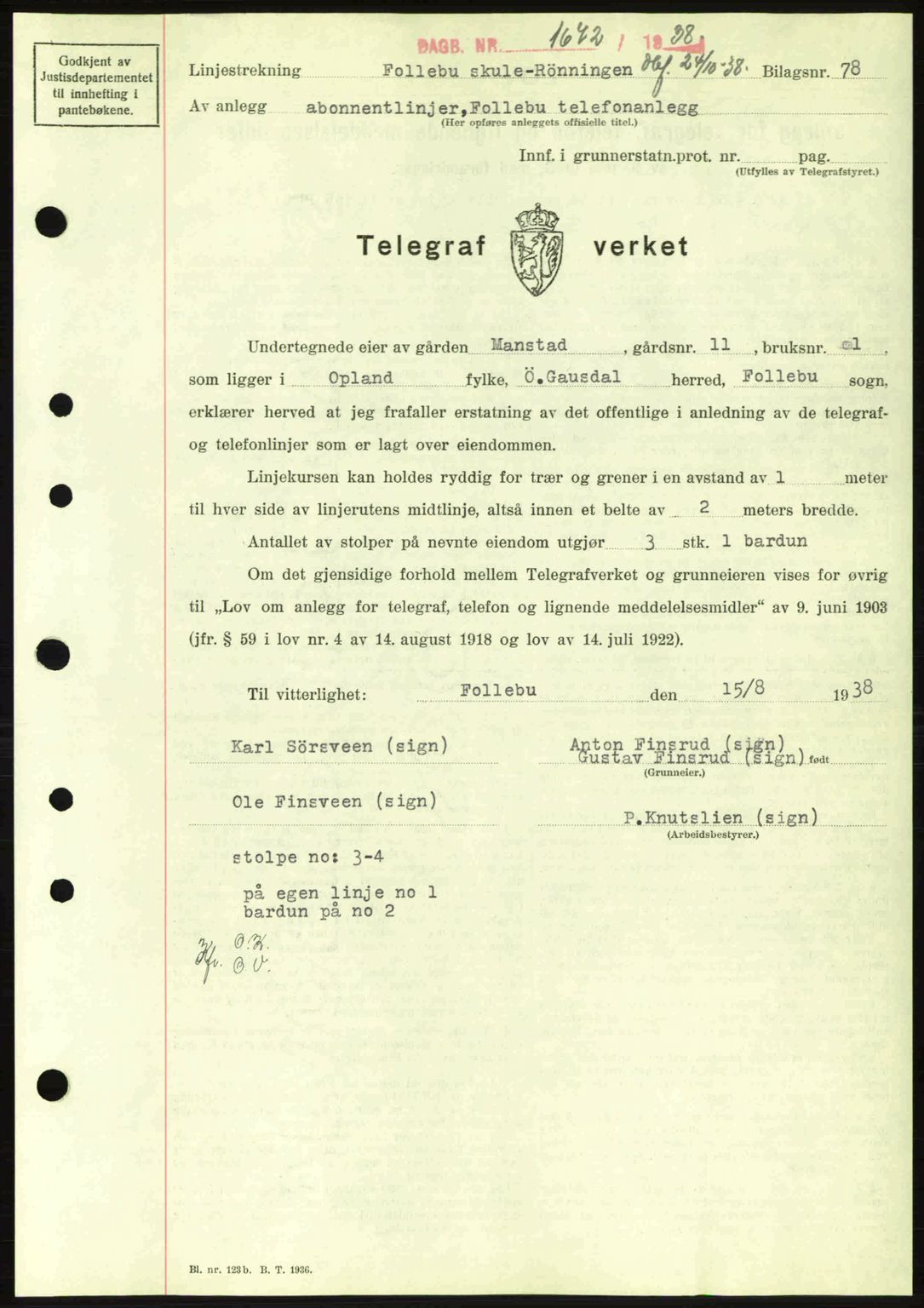 Sør-Gudbrandsdal tingrett, SAH/TING-004/H/Hb/Hbd/L0005: Pantebok nr. A5, 1938-1939, Dagboknr: 1672/1938